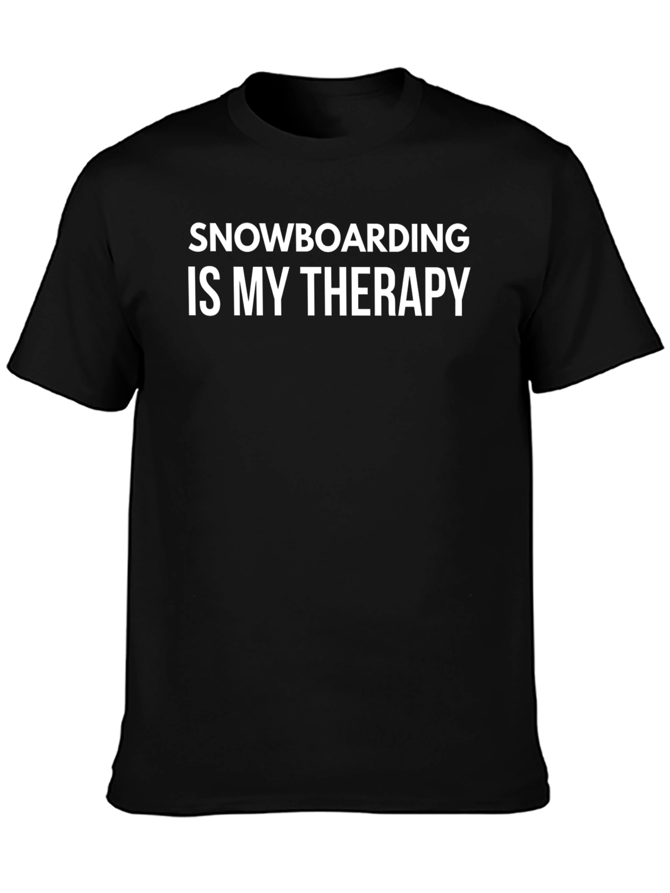 Snowboarding Therapy Tee | Black Graphic T-Shirt