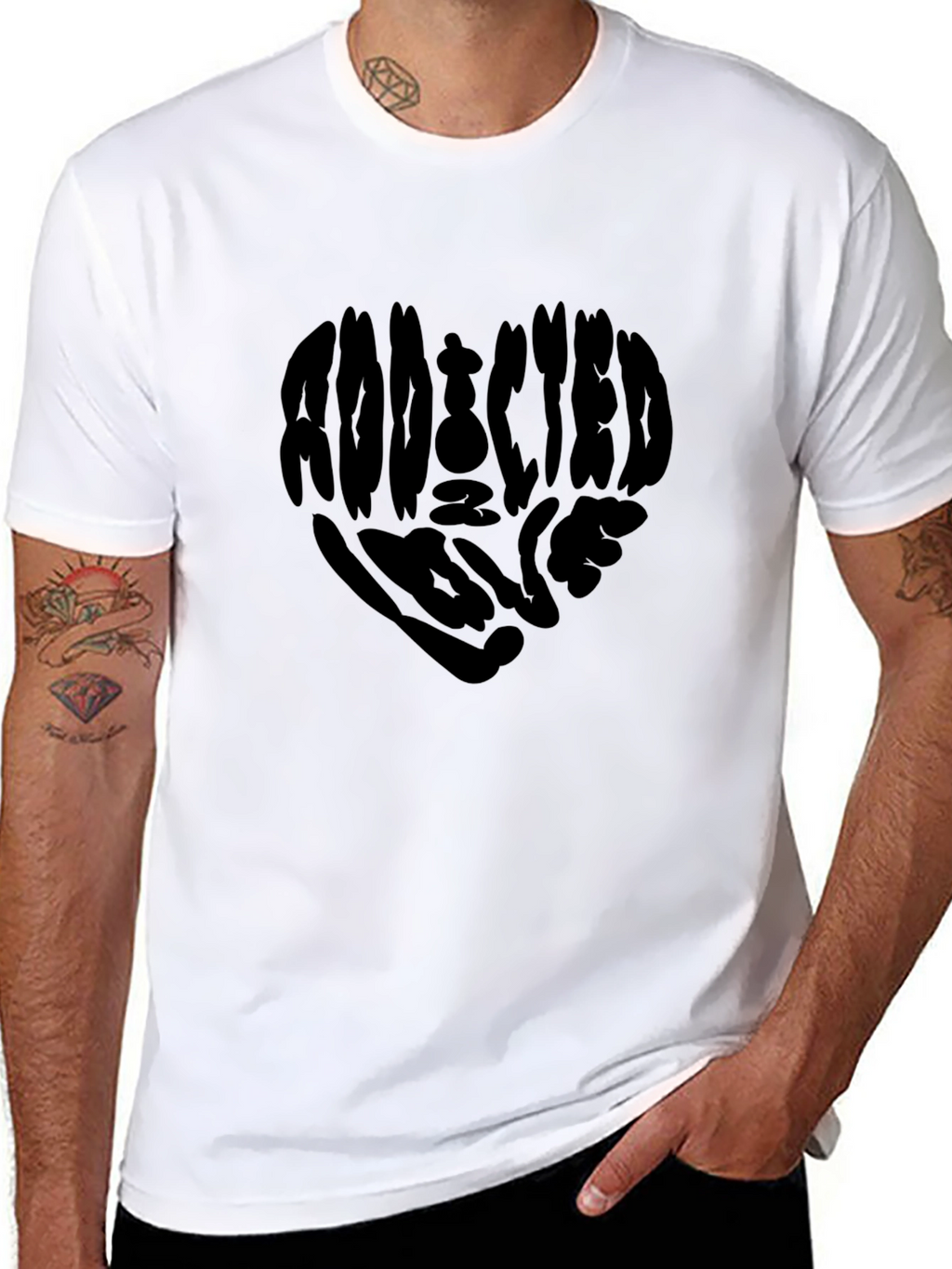 Addicted to Love T-Shirt - Heart Graphic Tee