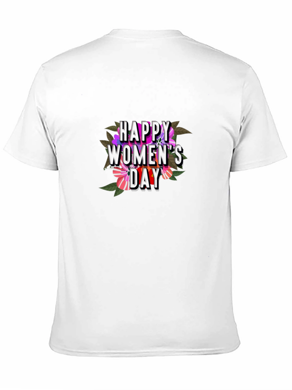 Floral Happy Womens Day T-Shirt - Black