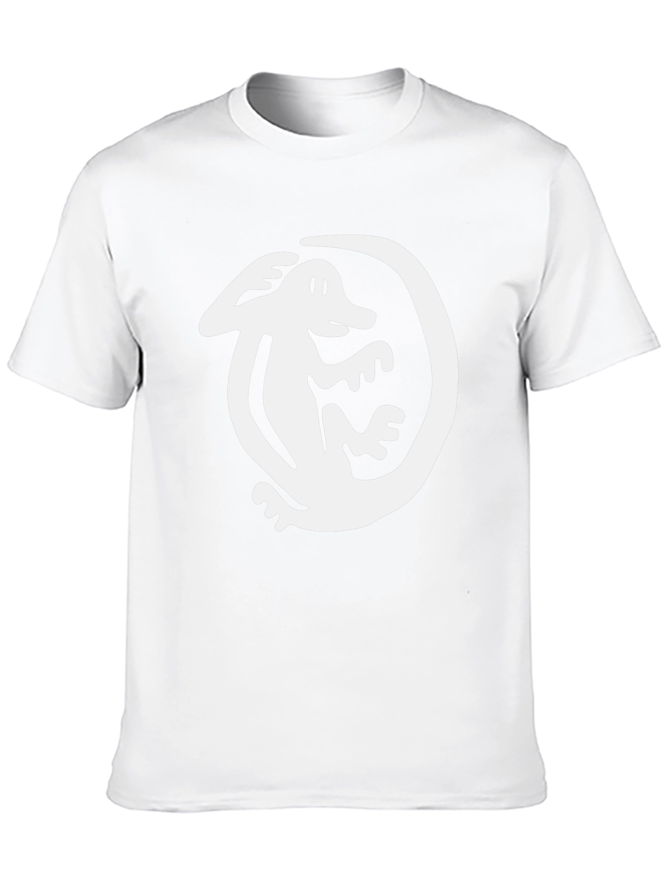 Black T-Shirt with White Lizard Graphic