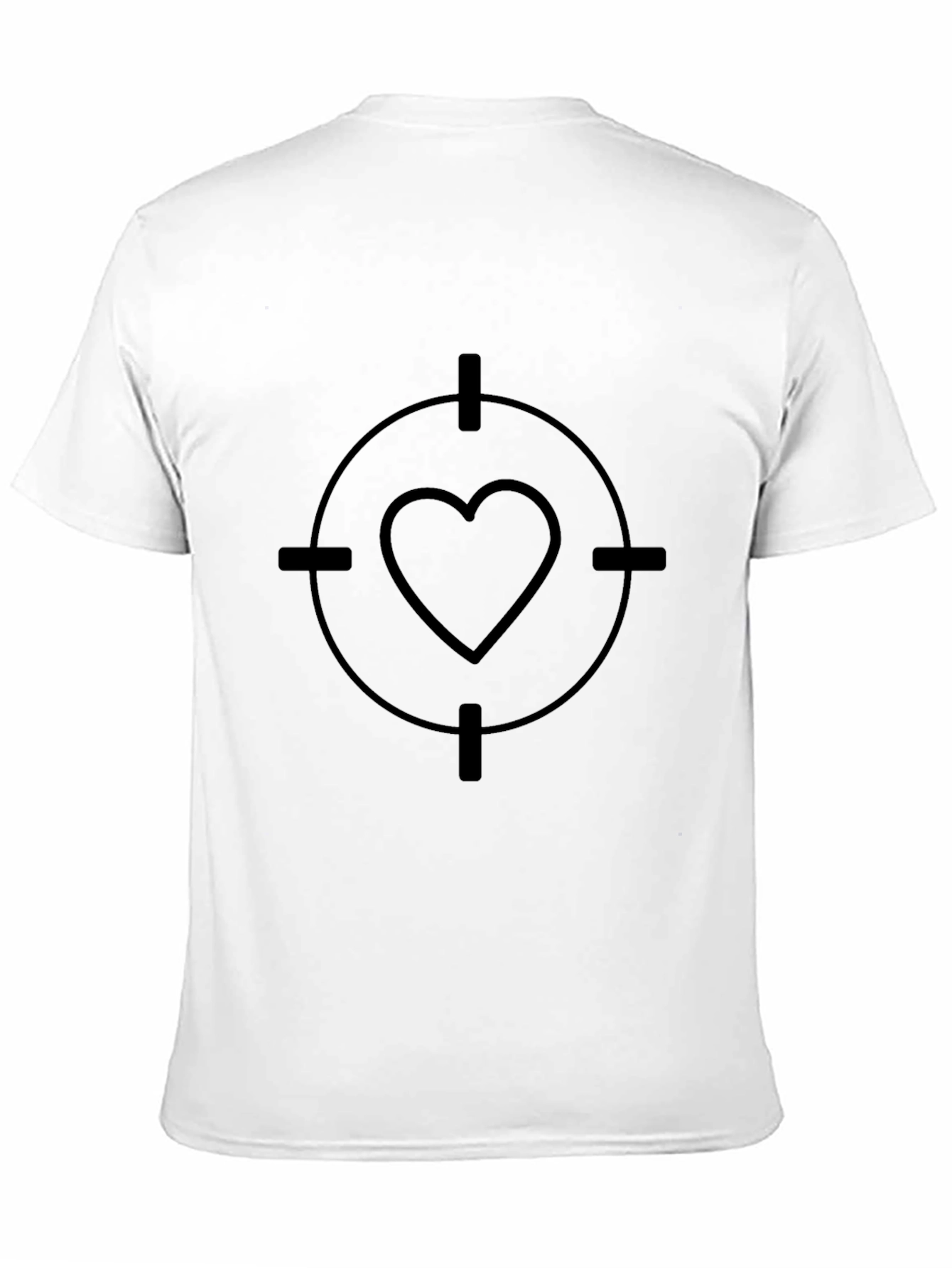 Heart Target Graphic Tee - Black Cotton T-Shirt