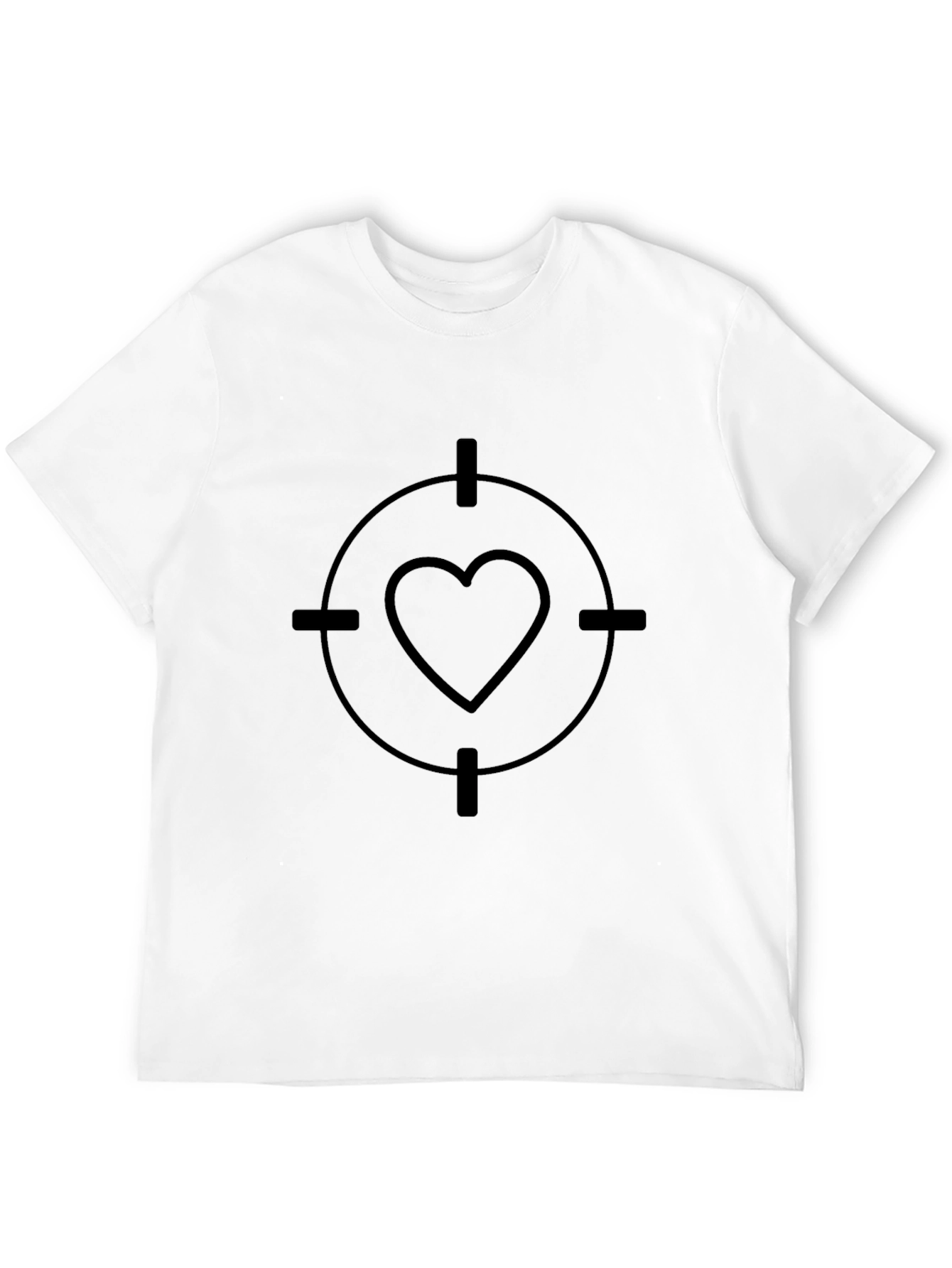 Heart Target Graphic Tee - Black Cotton T-Shirt