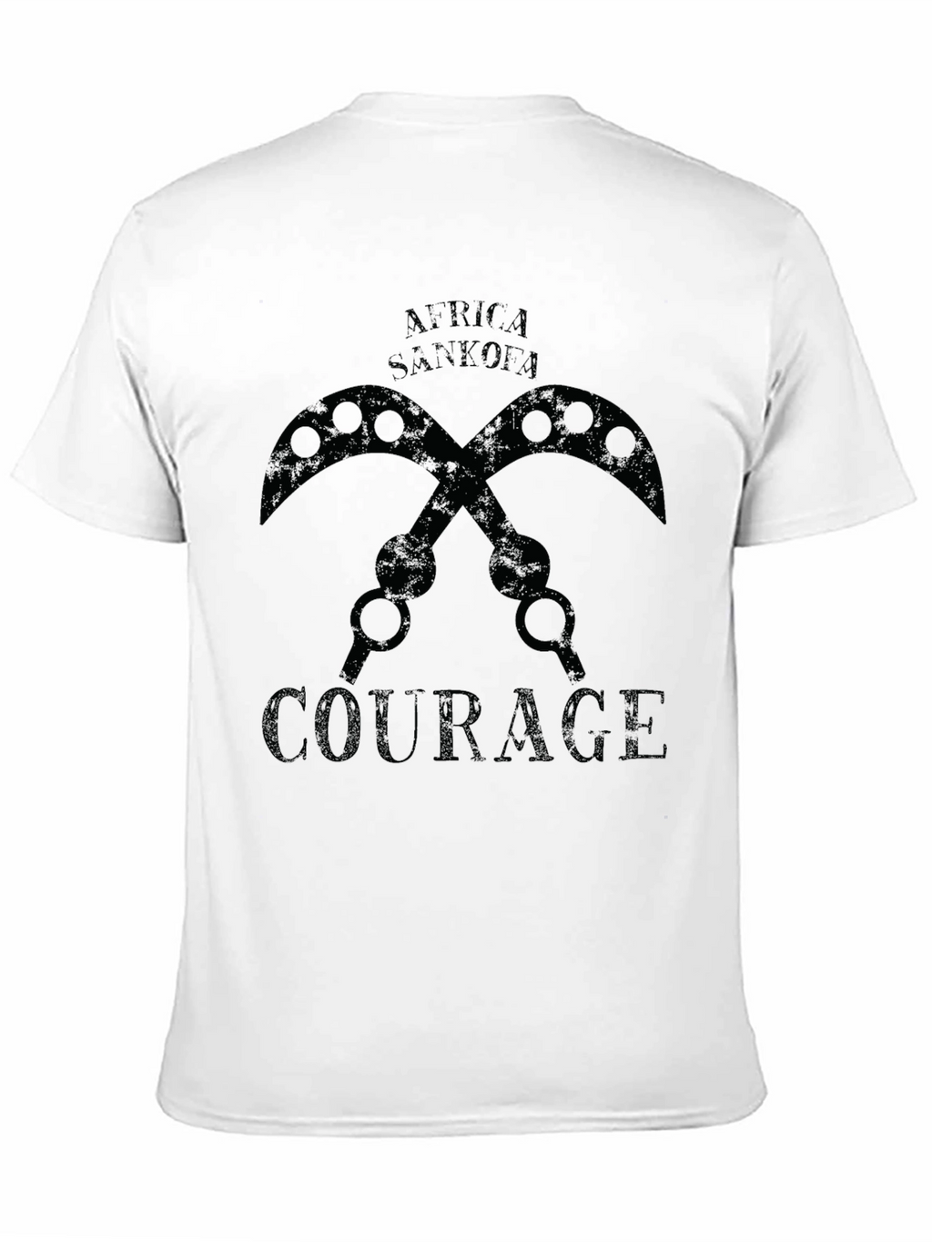 Africa Sankofa Courage Black T-Shirt