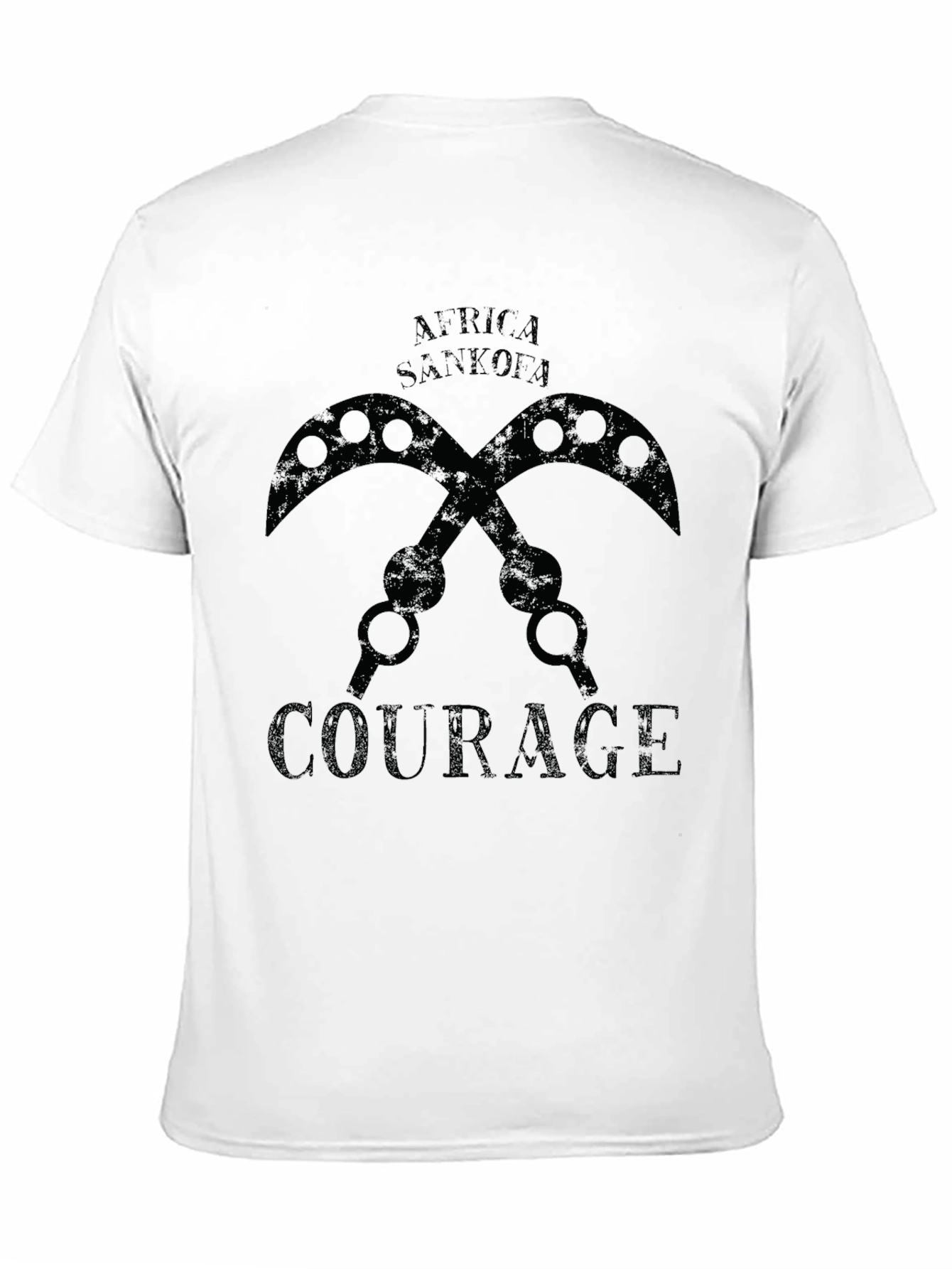 Africa Sankofa Courage Black T-Shirt