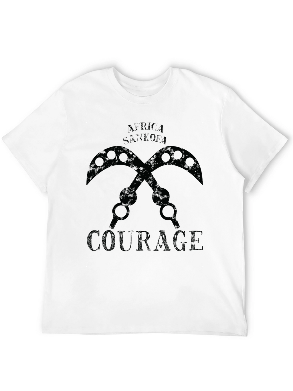 Africa Sankofa Courage Black T-Shirt