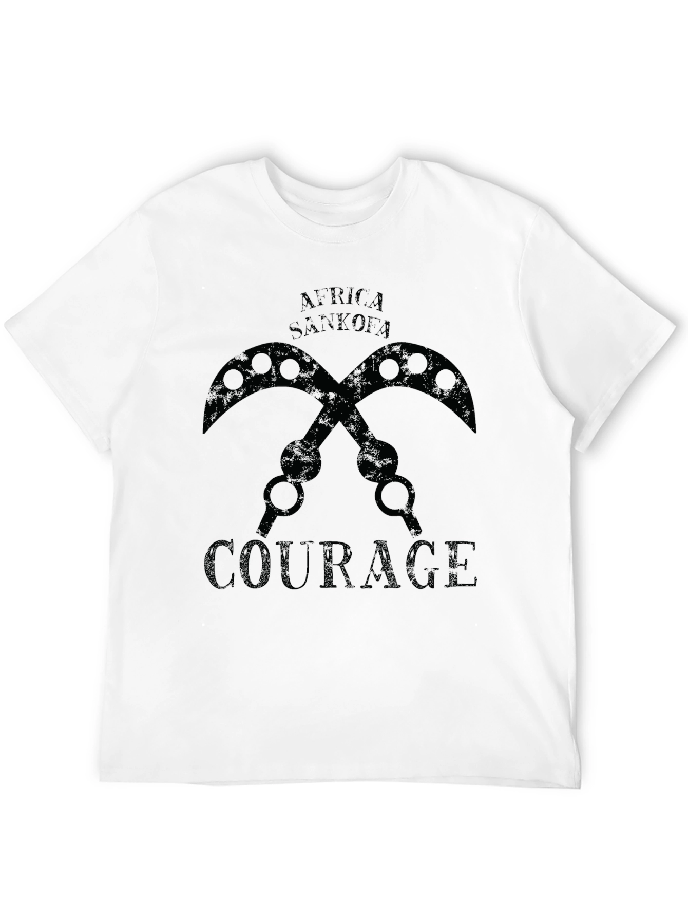 Africa Sankofa Courage Black T-Shirt