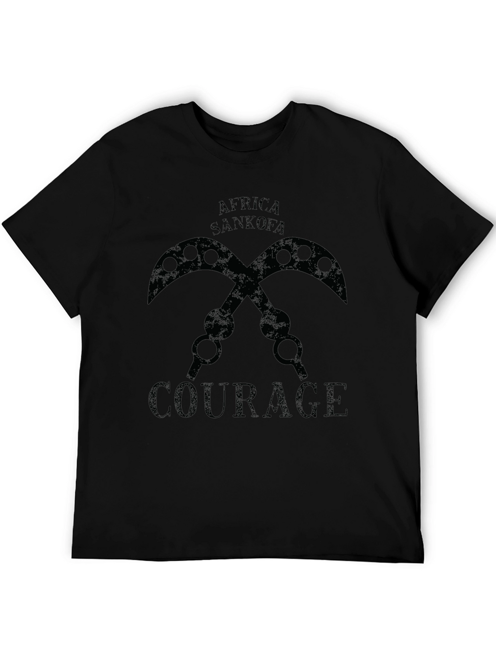 Africa Sankofa Courage Black T-Shirt