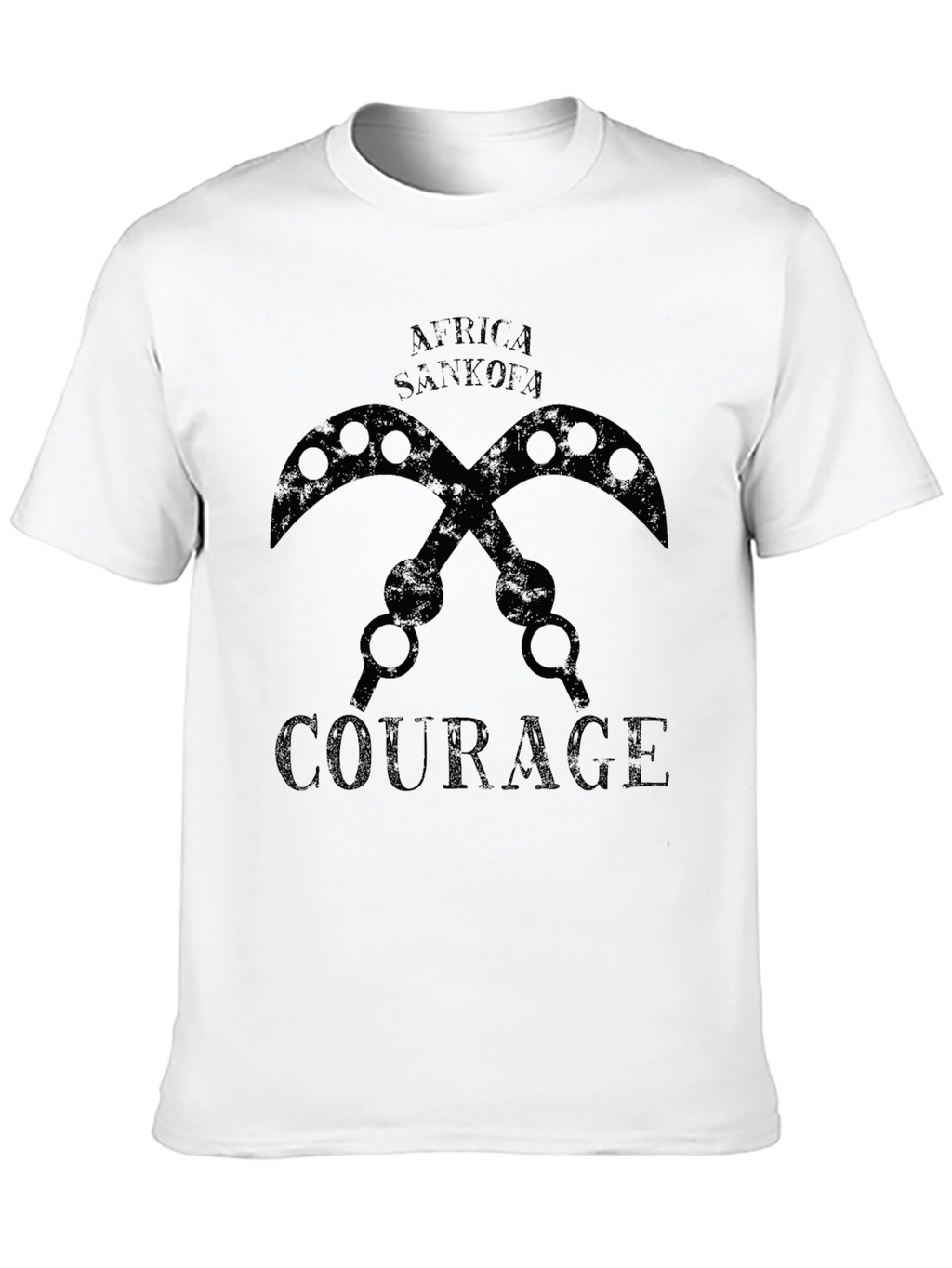Africa Sankofa Courage Black T-Shirt