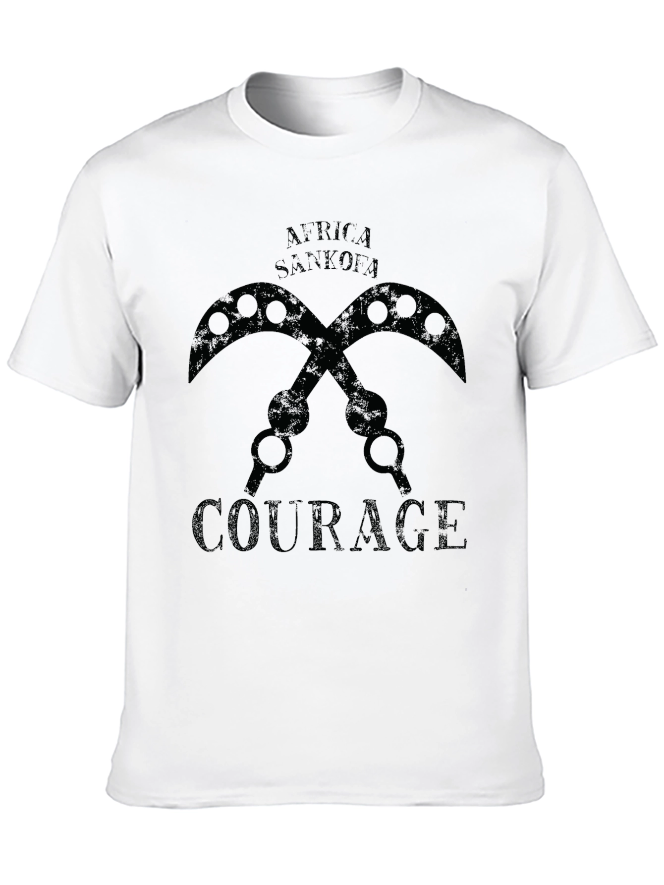 Africa Sankofa Courage Black T-Shirt