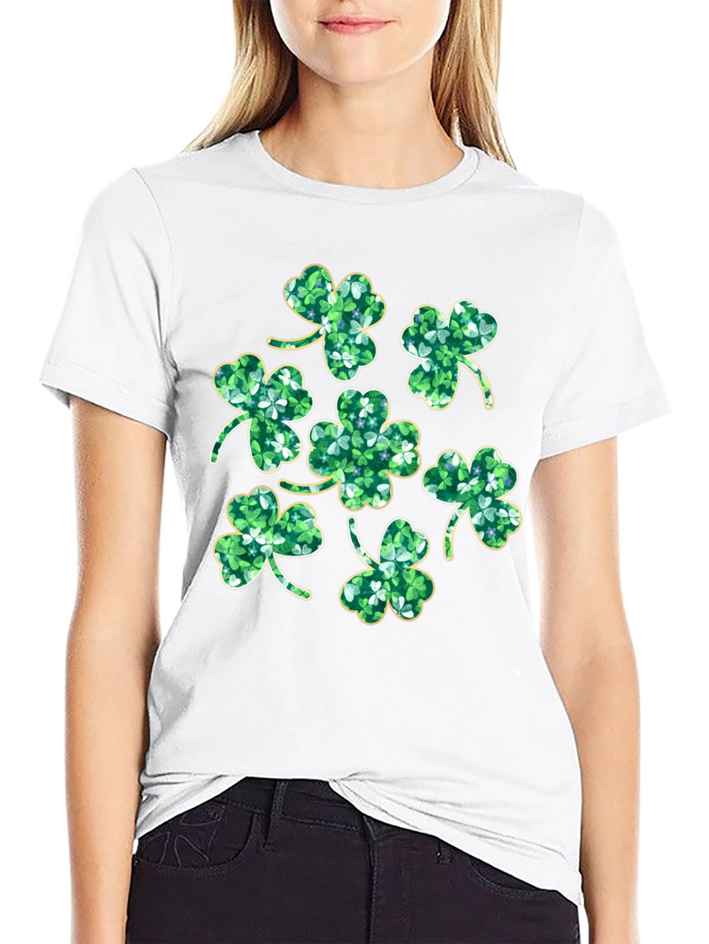 St. Patricks Day Clover T-Shirt - Black