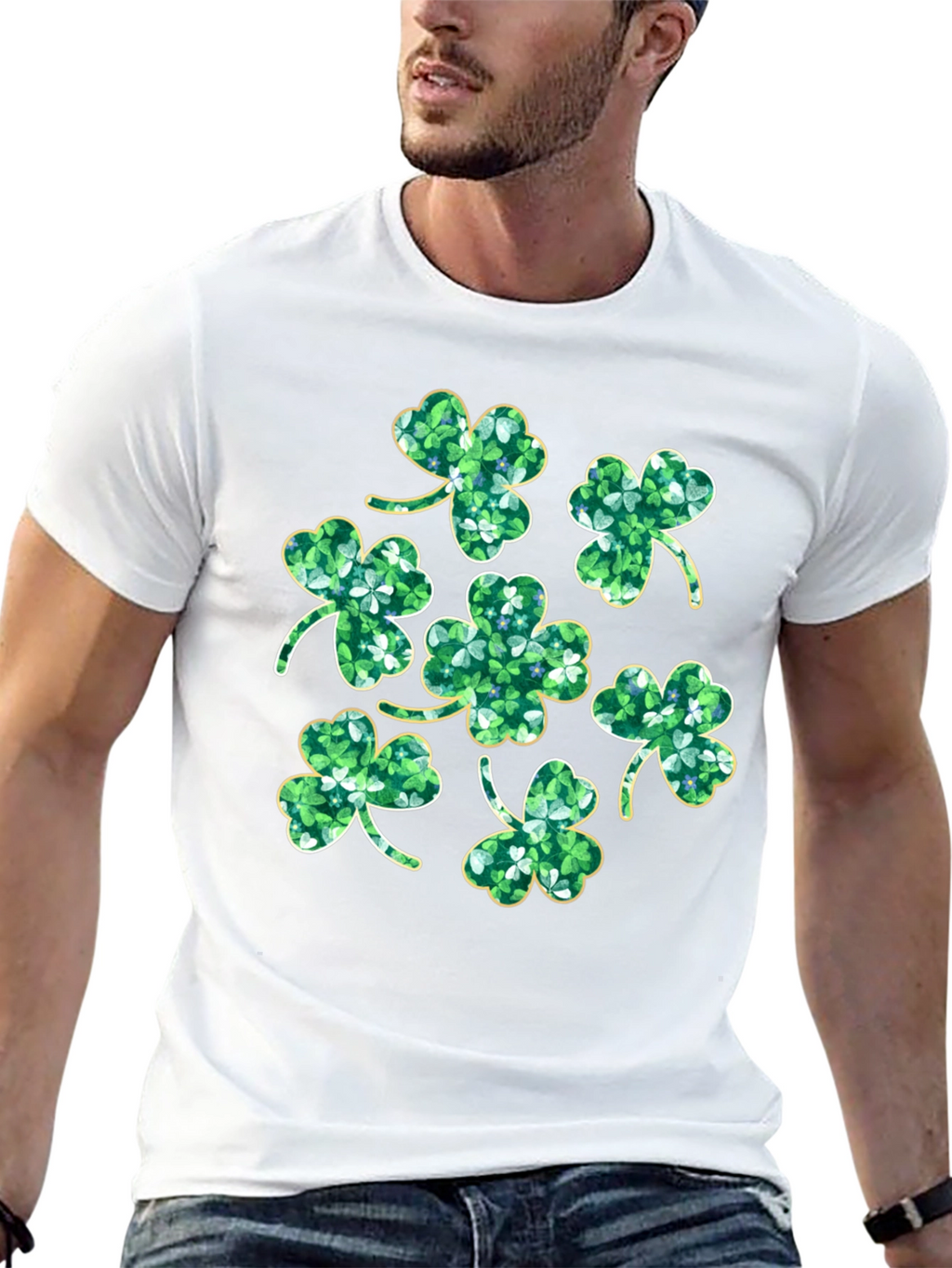St. Patricks Day Clover T-Shirt - Black