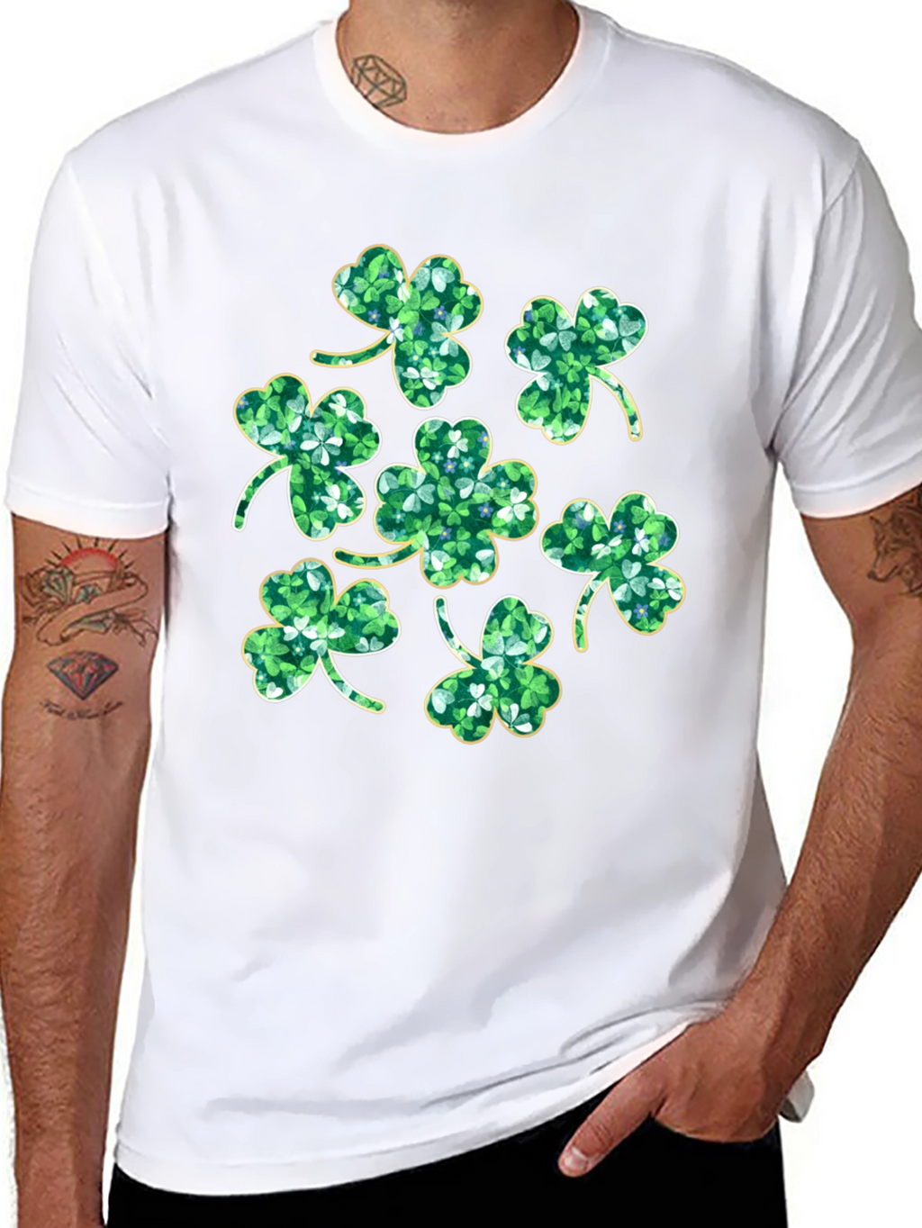 St. Patricks Day Clover T-Shirt - Black
