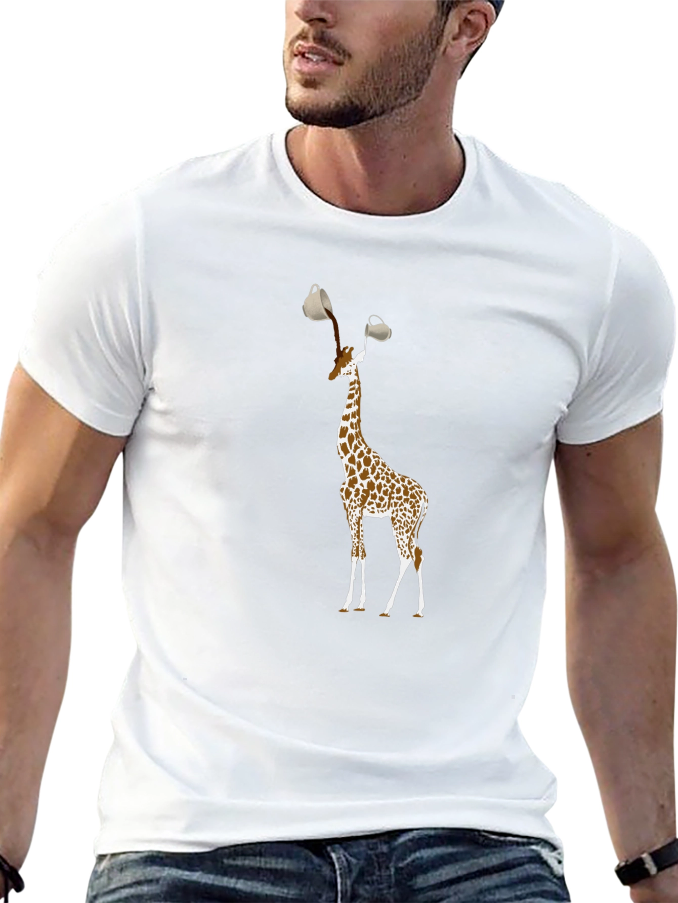 Giraffe Coffee T-Shirt - Funny Animal Lover Tee