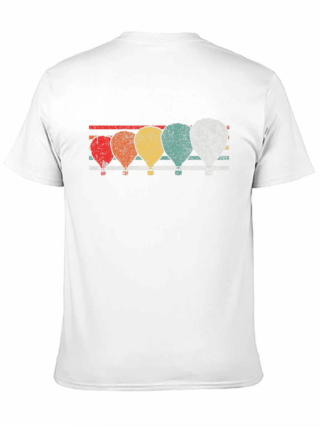 Retro Hot Air Balloon Graphic Tee - Black