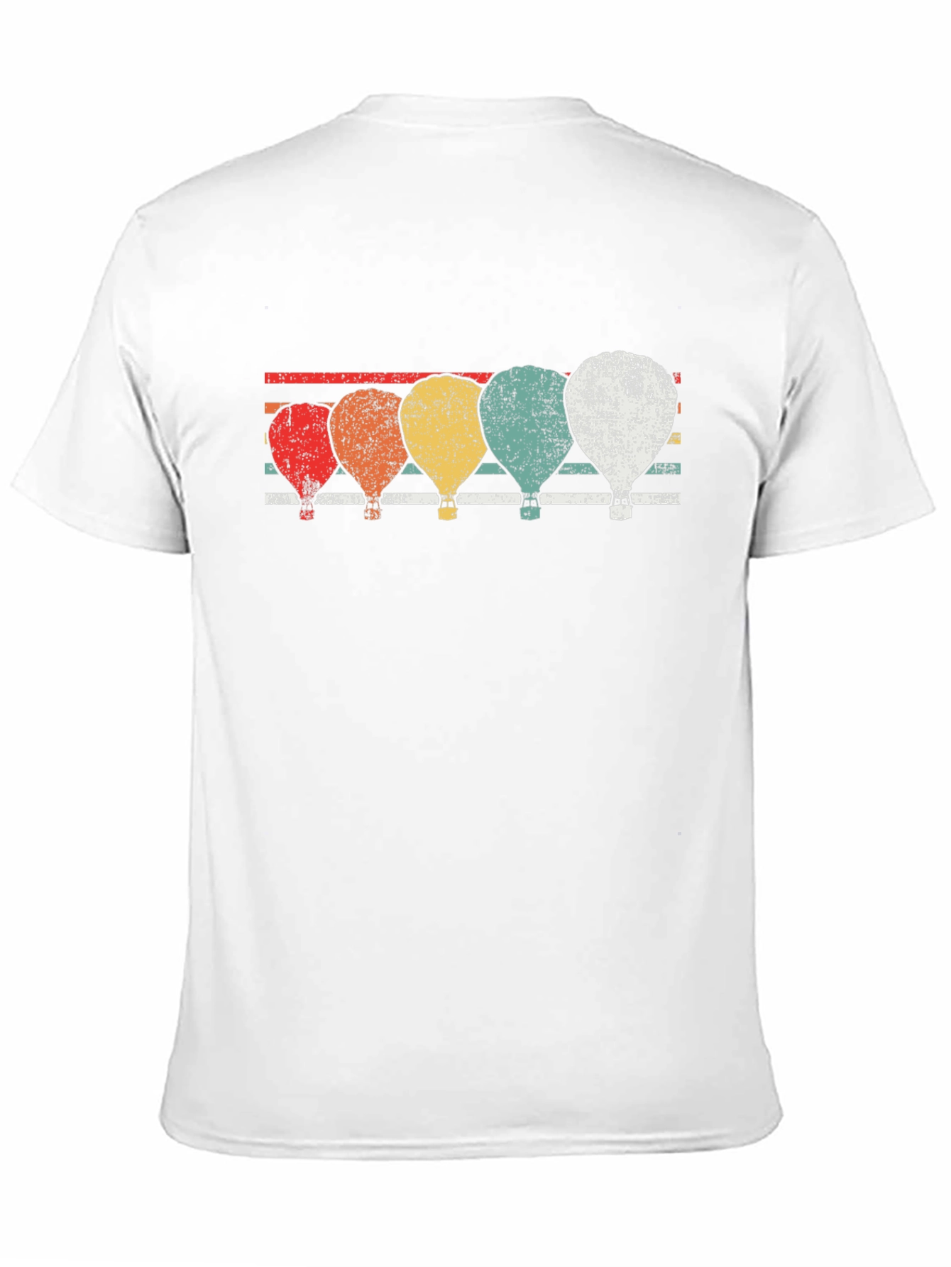 Retro Hot Air Balloon Graphic Tee - Black