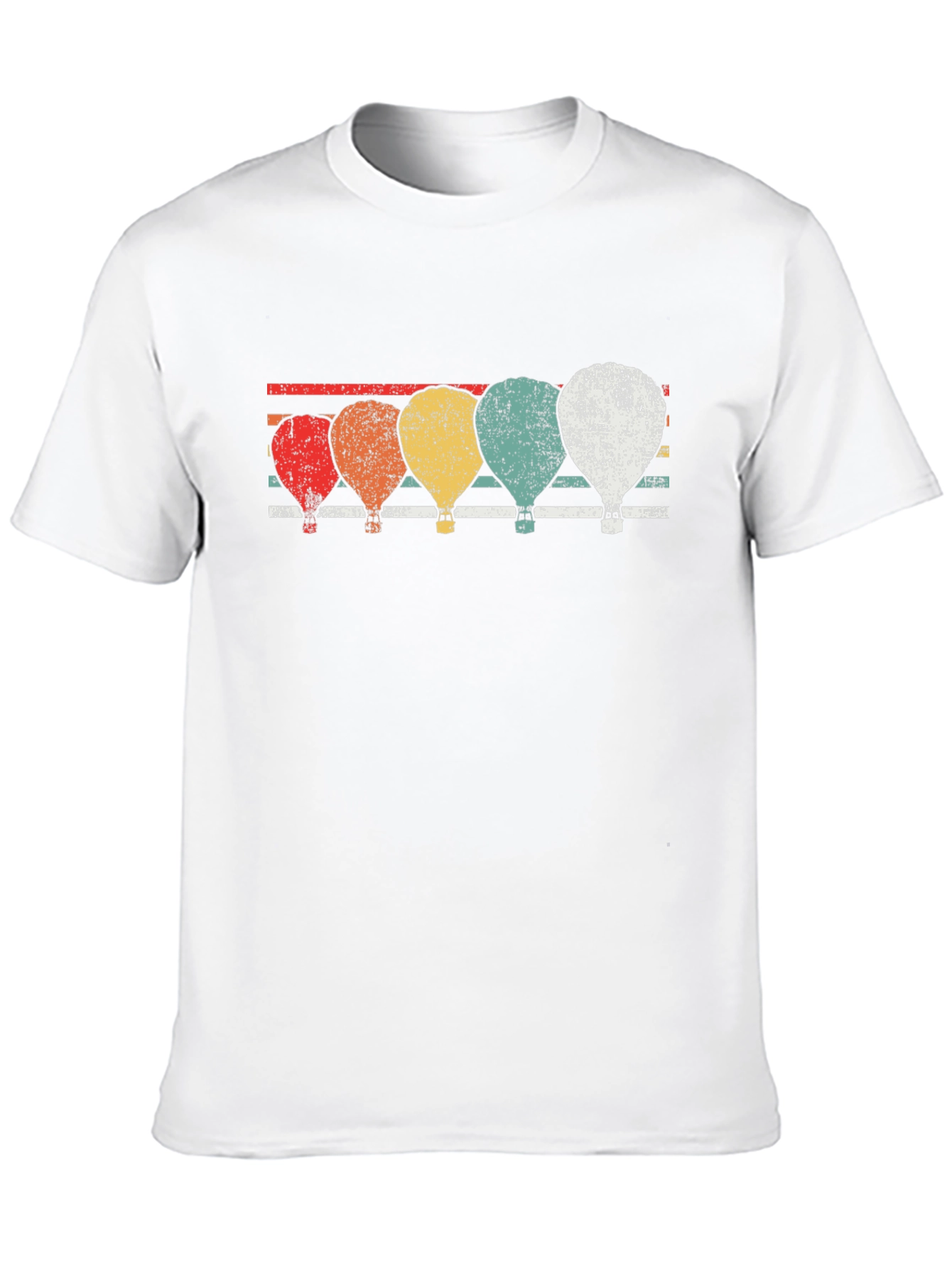 Retro Hot Air Balloon Graphic Tee - Black
