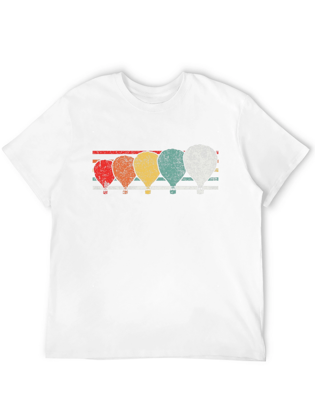 Retro Hot Air Balloon Graphic Tee - Black