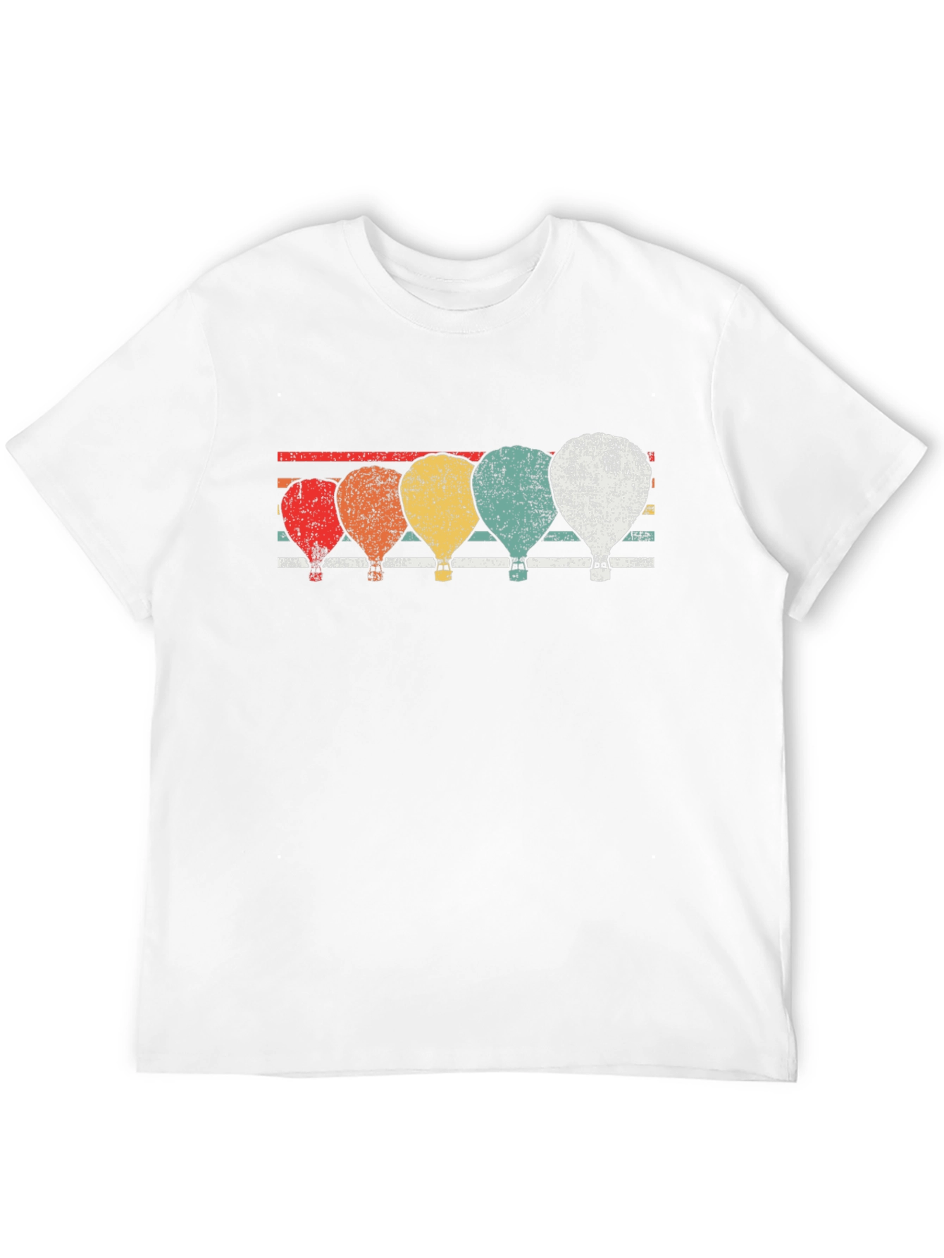 Retro Hot Air Balloon Graphic Tee - Black
