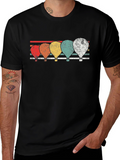 Retro Hot Air Balloon Graphic Tee - Black