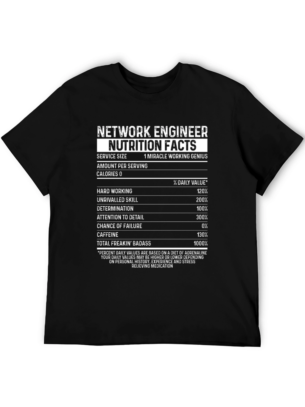 Network Engineer Nutrition Facts T-Shirt