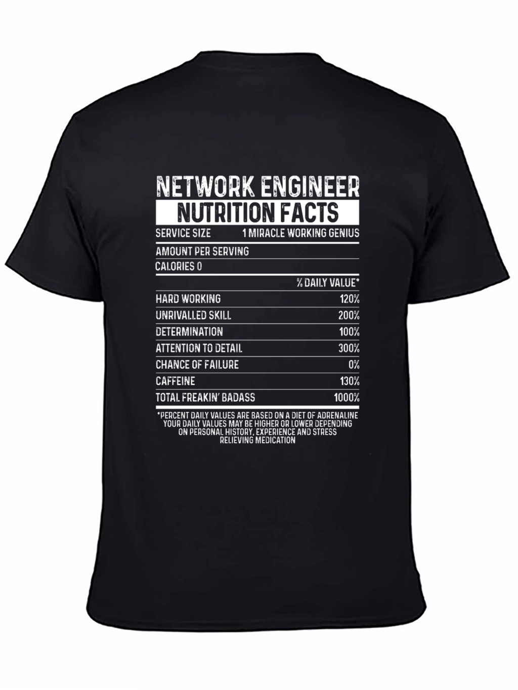 Network Engineer Nutrition Facts T-Shirt