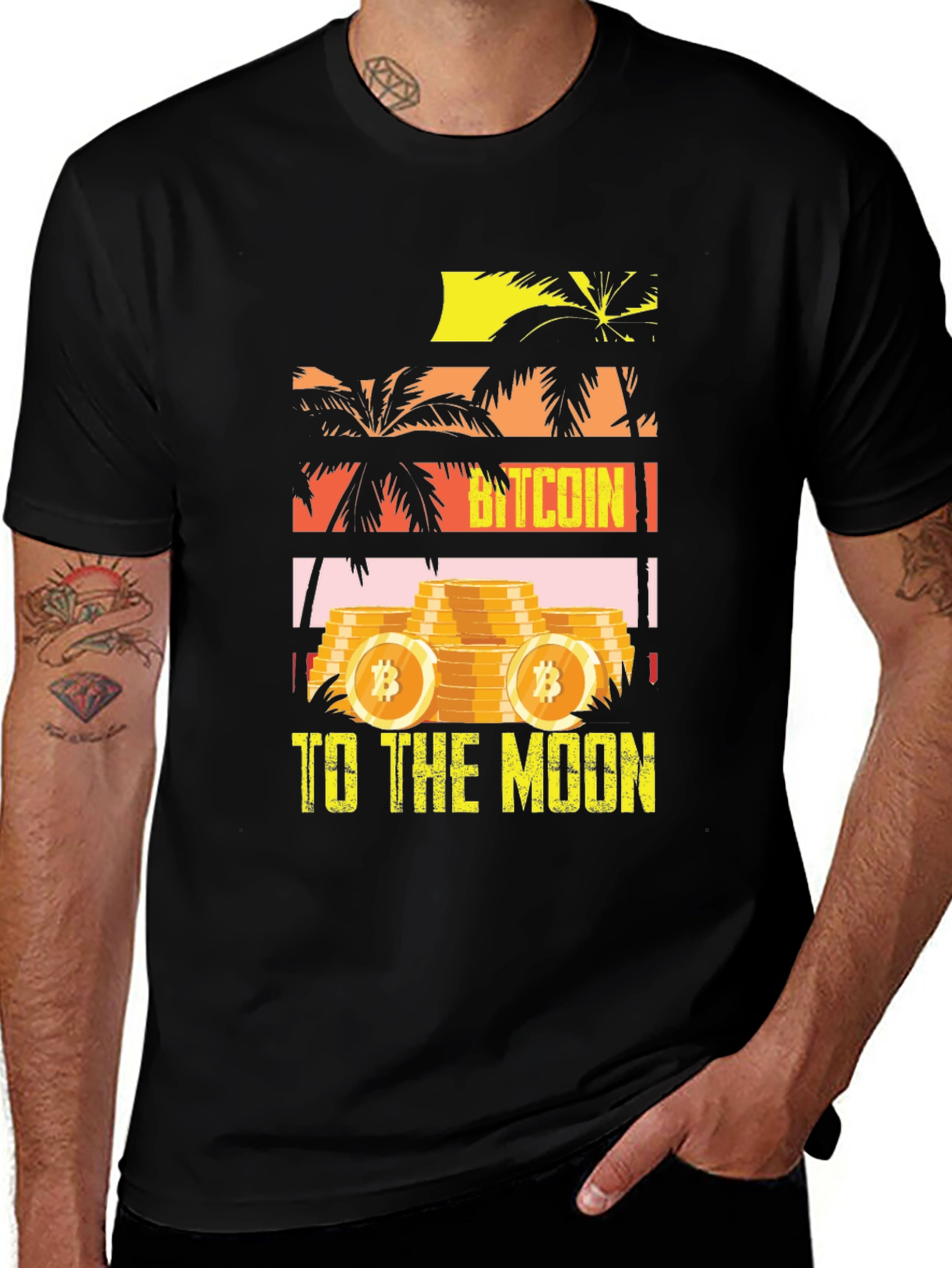 Bitcoin to the Moon Graphic Tee - Crypto HODL T-Shirt