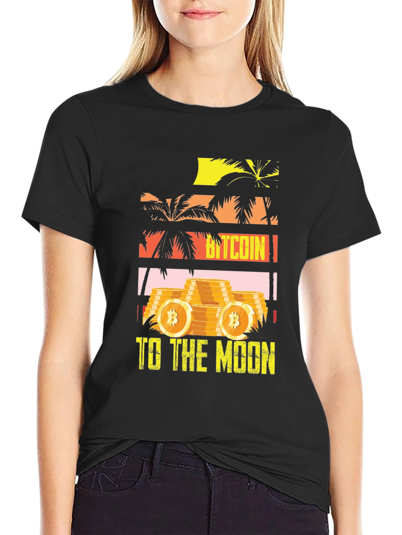 Bitcoin to the Moon Graphic Tee - Crypto HODL T-Shirt