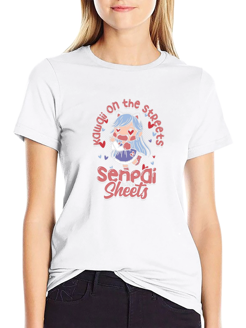 Kawaii Anime T-Shirt - Senpai in the Sheets