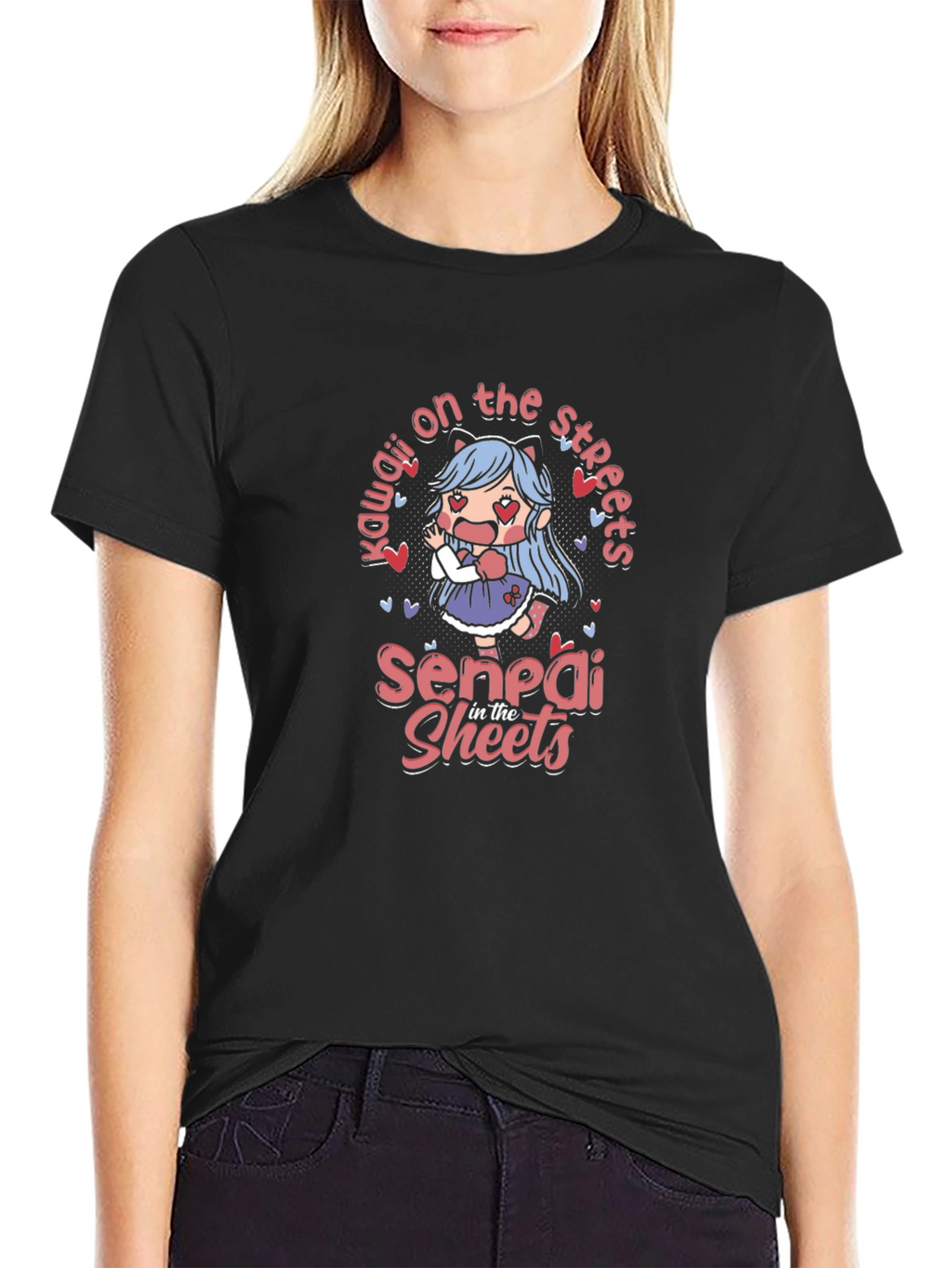Kawaii Anime T-Shirt - Senpai in the Sheets