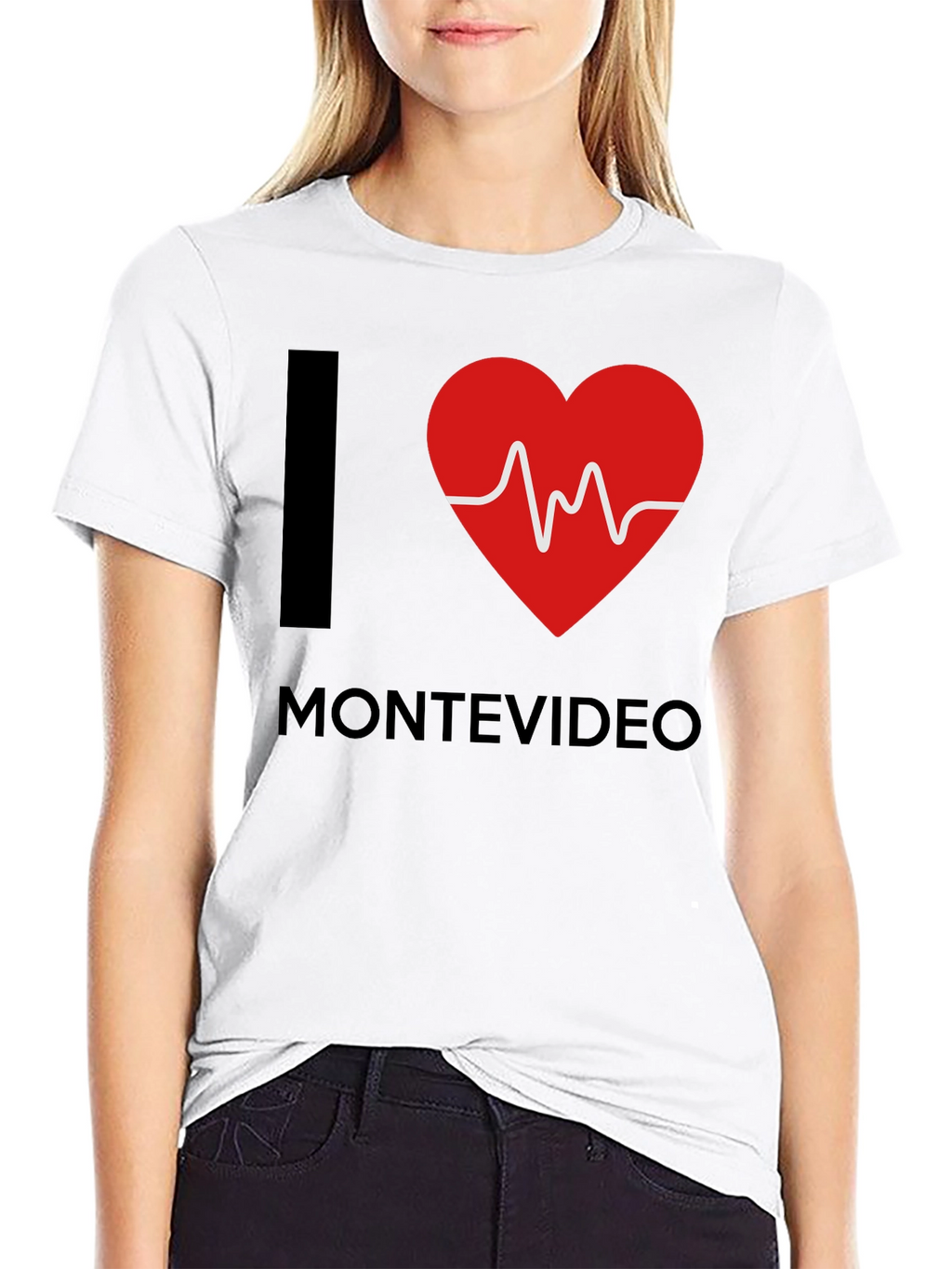 I Love Montevideo T-Shirt - Heartbeat Design