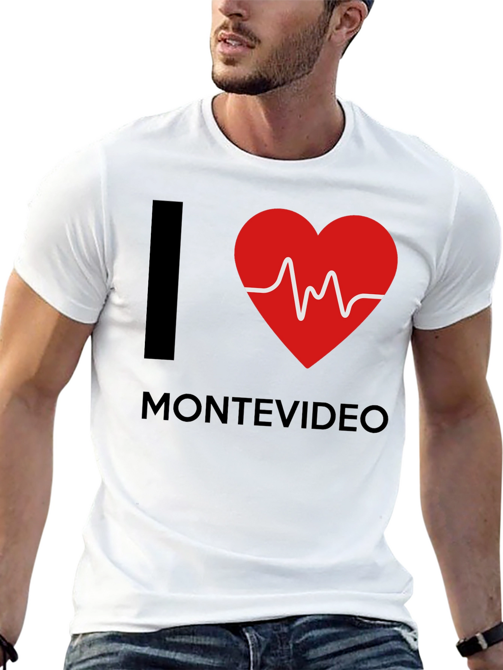 I Love Montevideo T-Shirt - Heartbeat Design