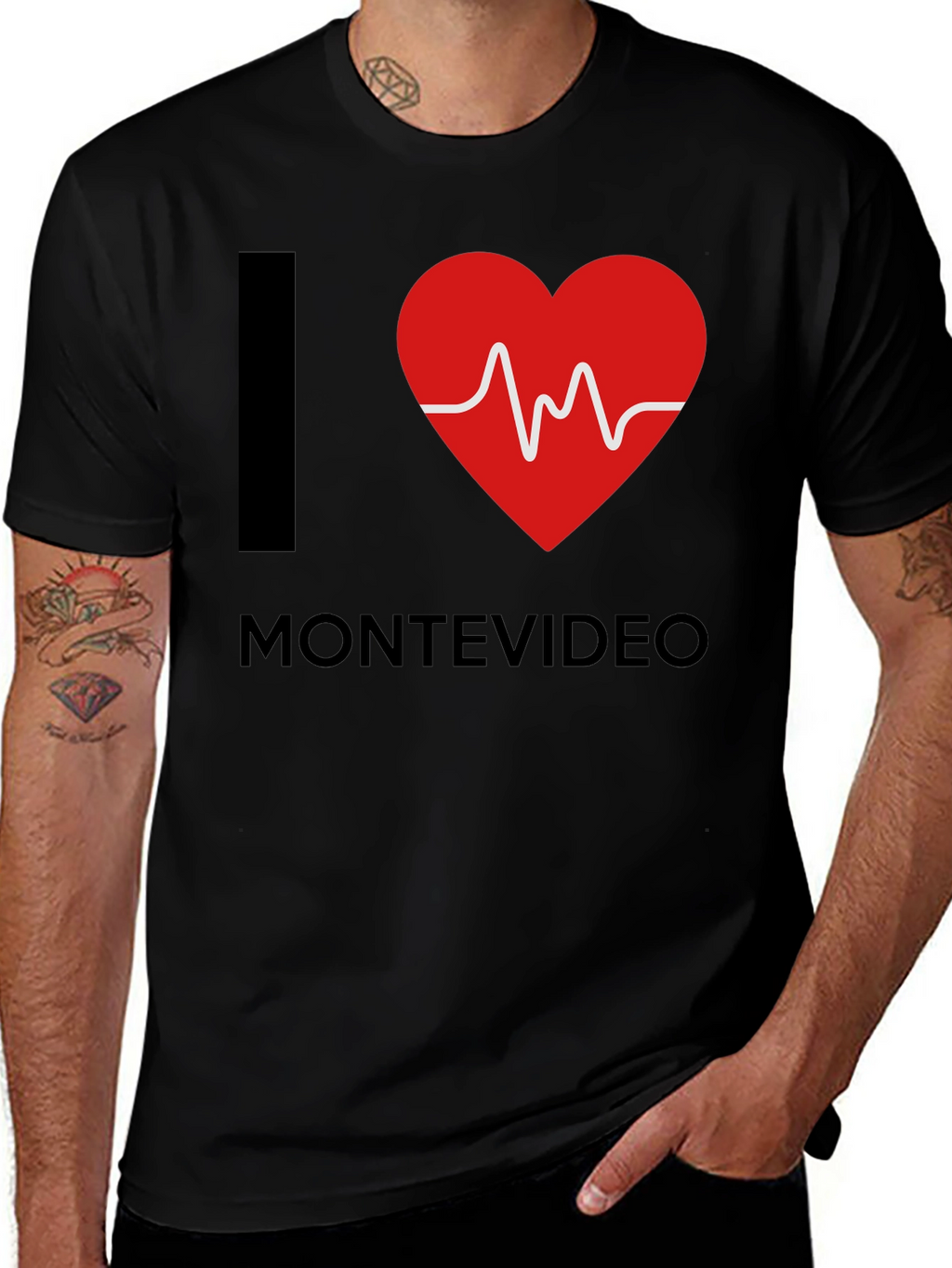 I Love Montevideo T-Shirt - Heartbeat Design