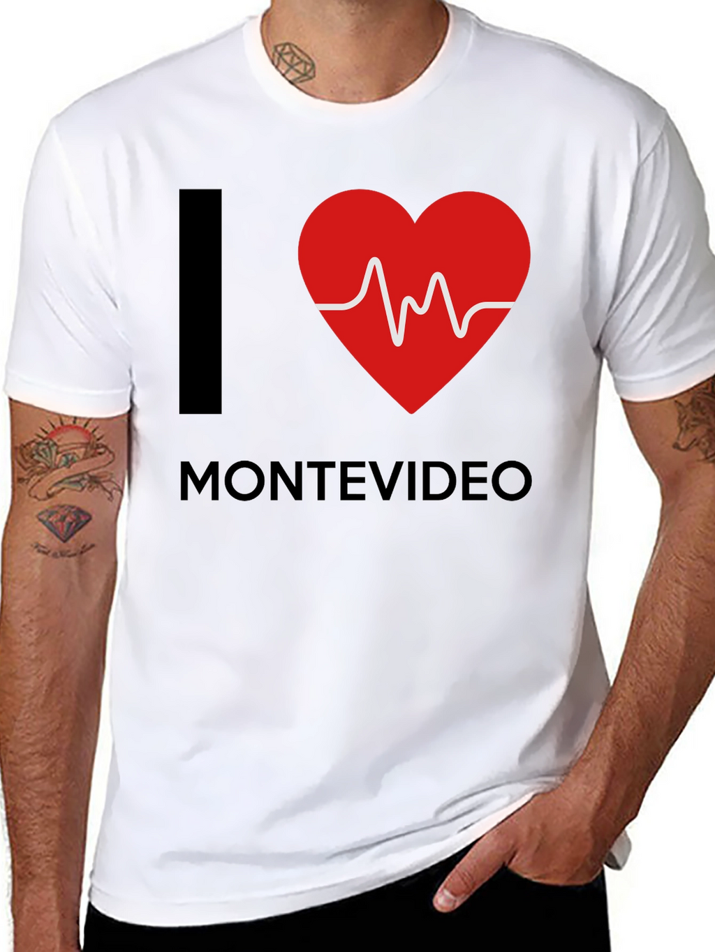 I Love Montevideo T-Shirt - Heartbeat Design