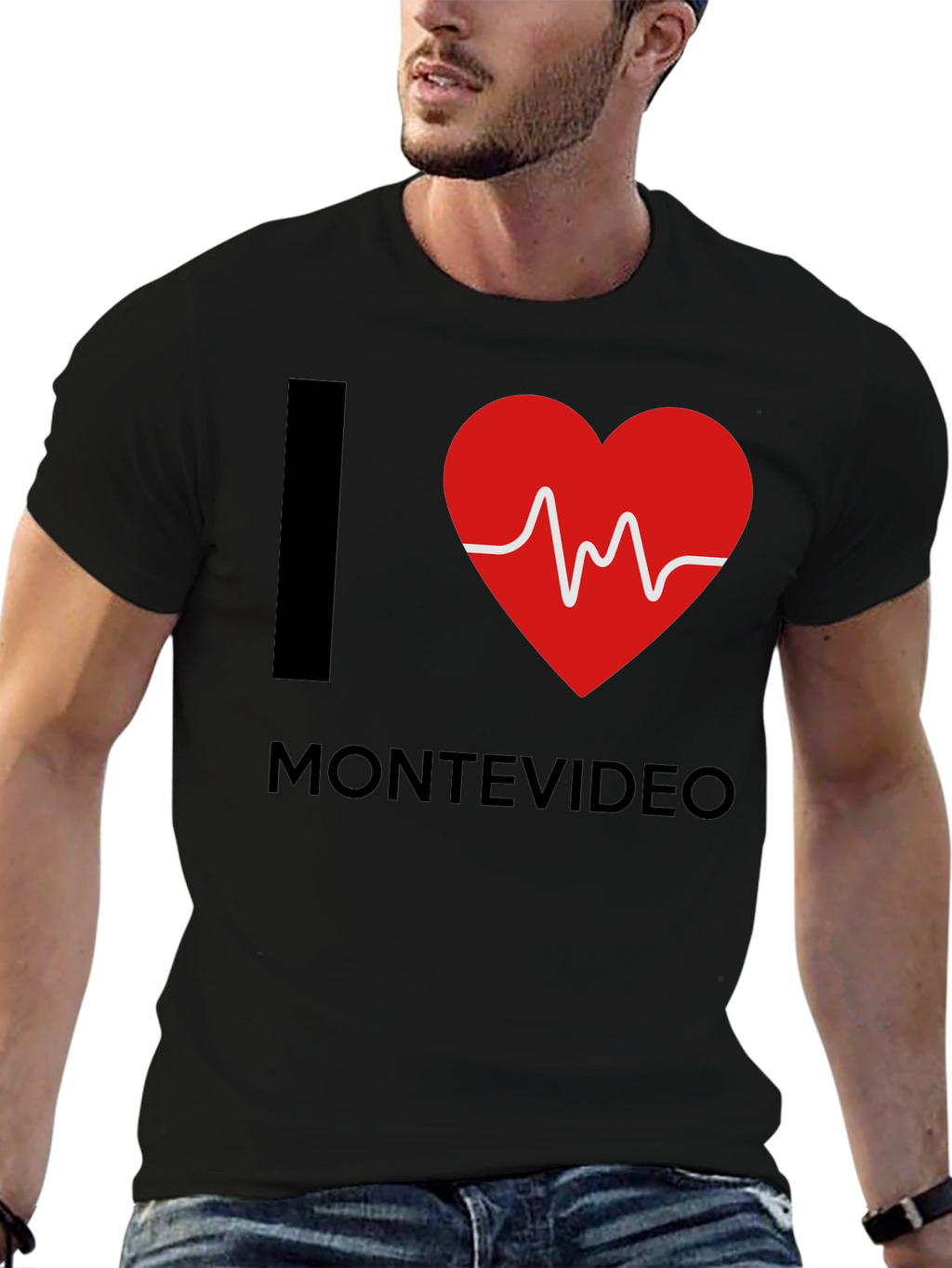 I Love Montevideo T-Shirt - Heartbeat Design