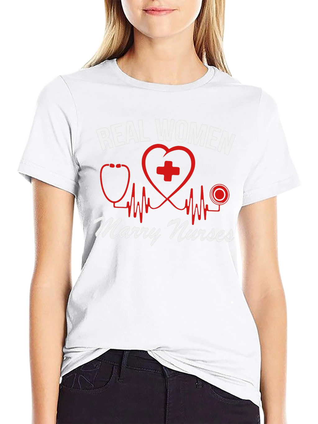 Real Women Marry Nurses T-Shirt - Black