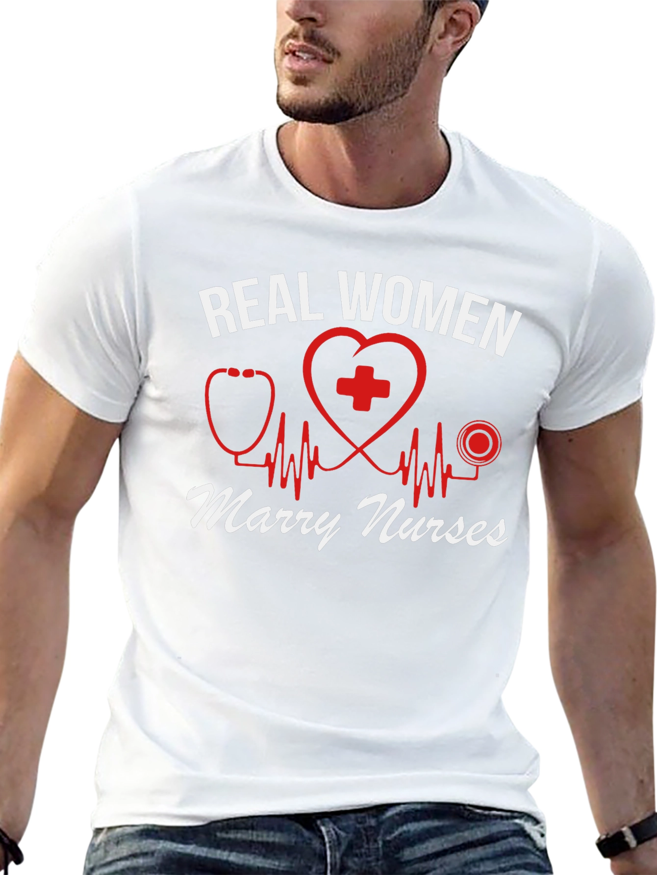 Real Women Marry Nurses T-Shirt - Black