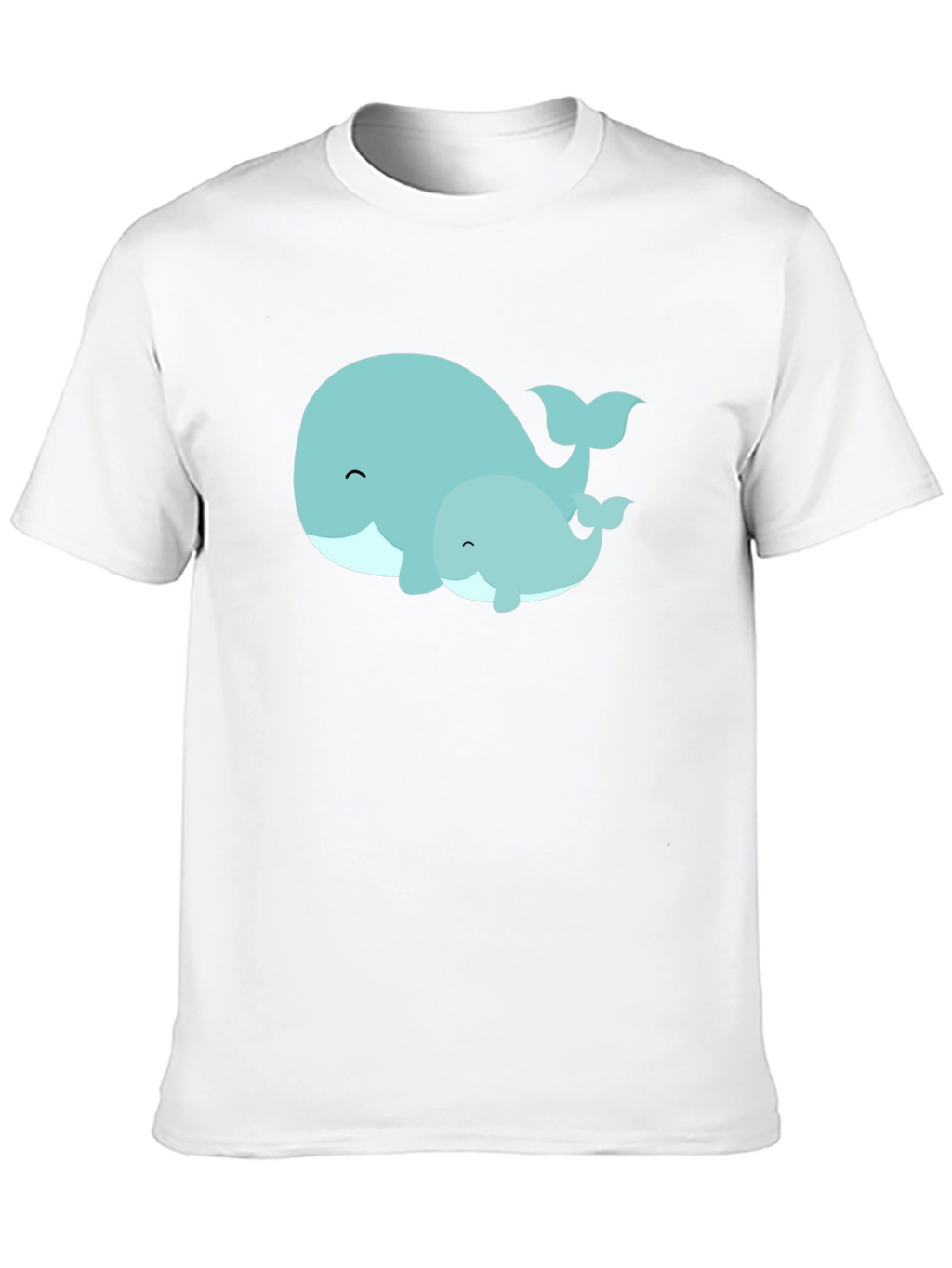 Cute Whale Family Graphic Tee - Black