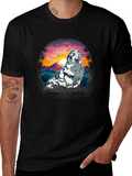 Dog Sunset T-Shirt | Mens Crew Neck Tee