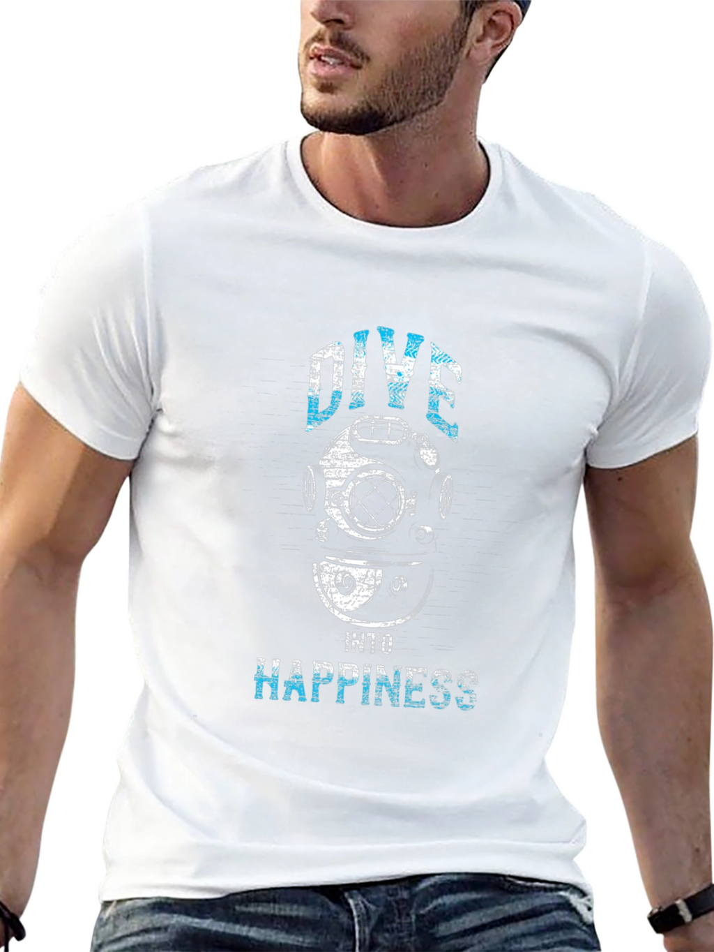 Dive Into Happiness Graphic Tee - Black