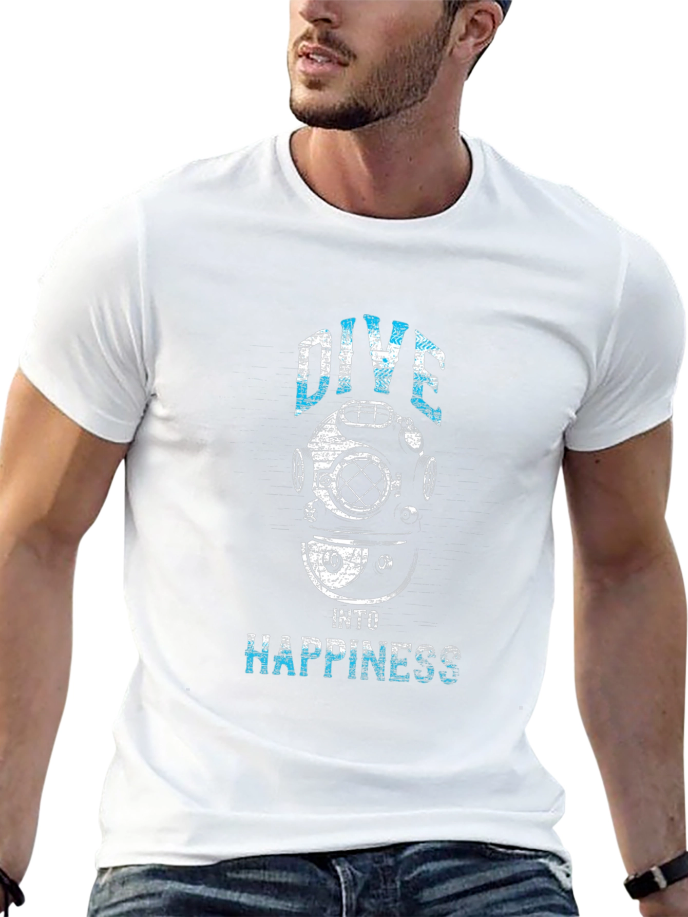 Dive Into Happiness Graphic Tee - Black