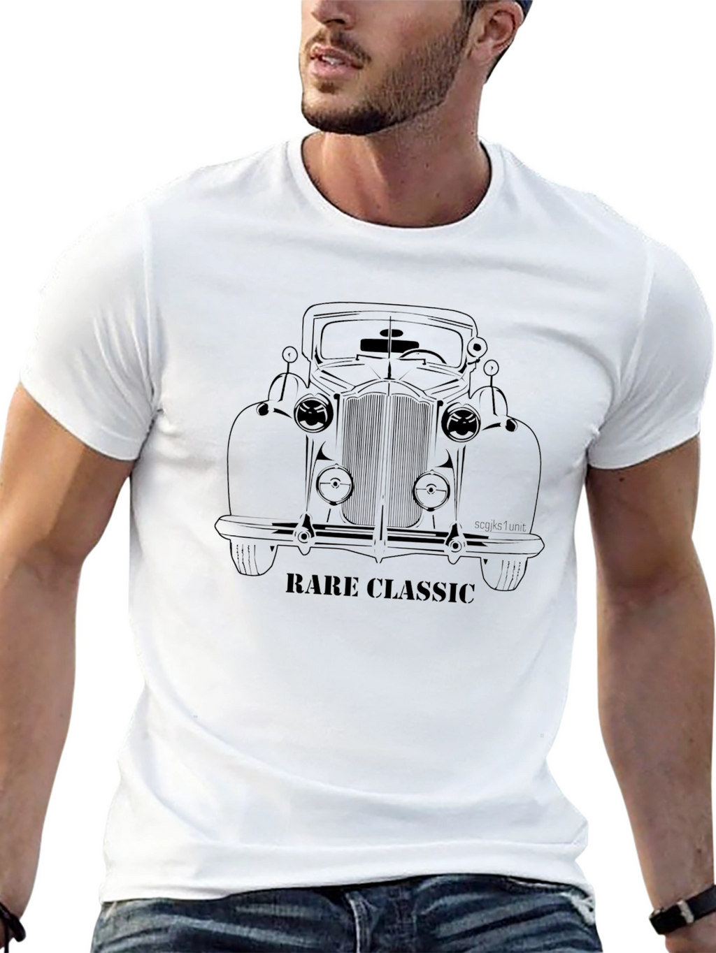 Rare Classic Car Graphic T-Shirt - Black
