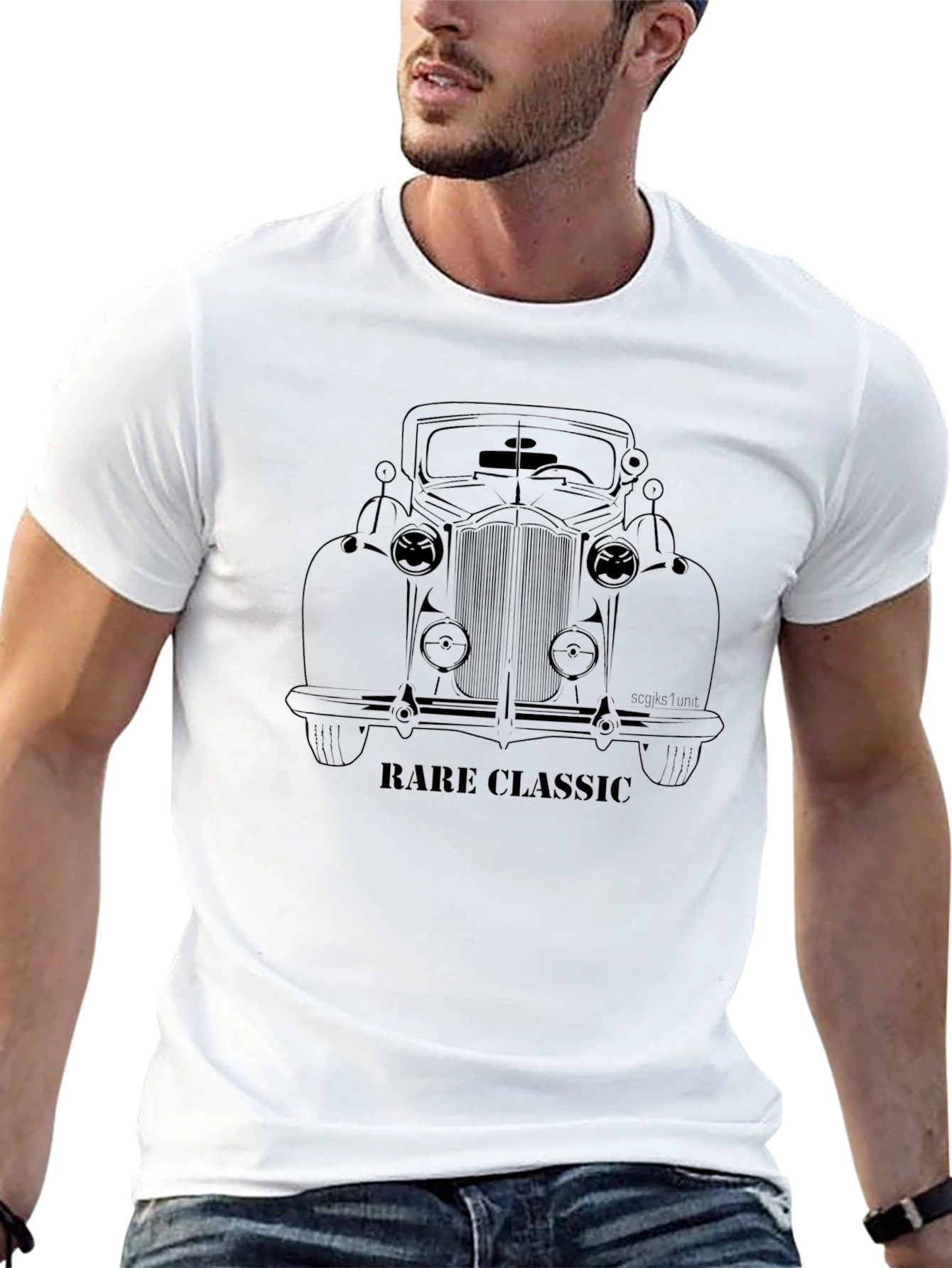 Rare Classic Car Graphic T-Shirt - Black