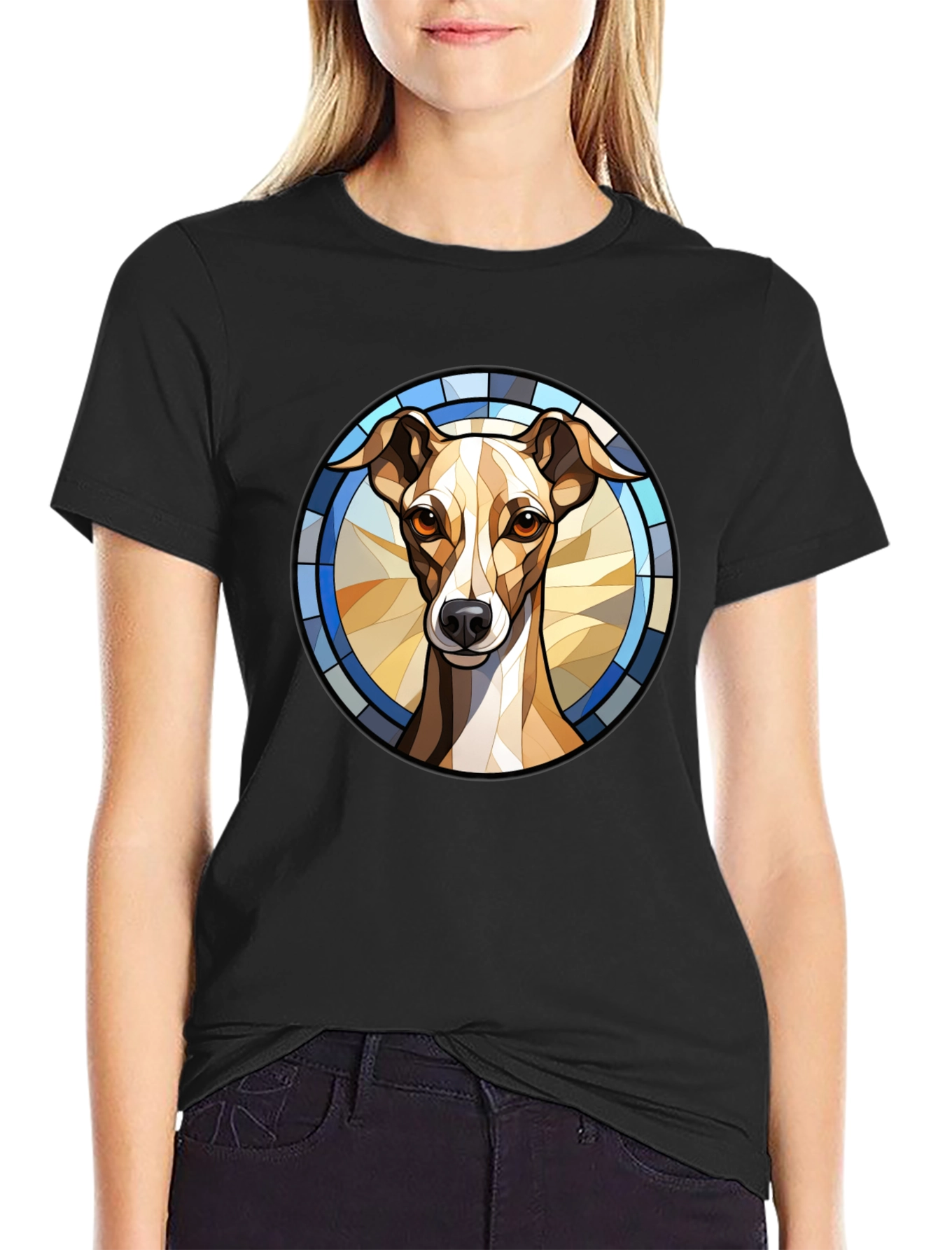 Dog Stained Glass Style Graphic Tee