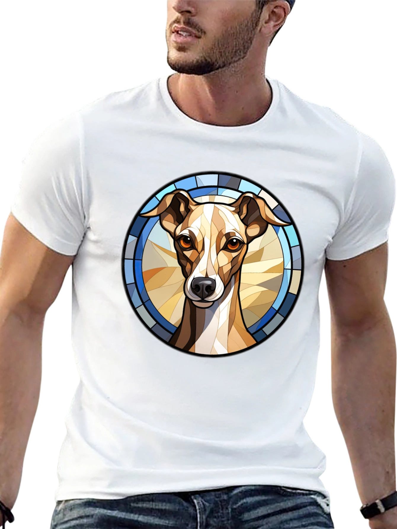 Dog Stained Glass Style Graphic Tee