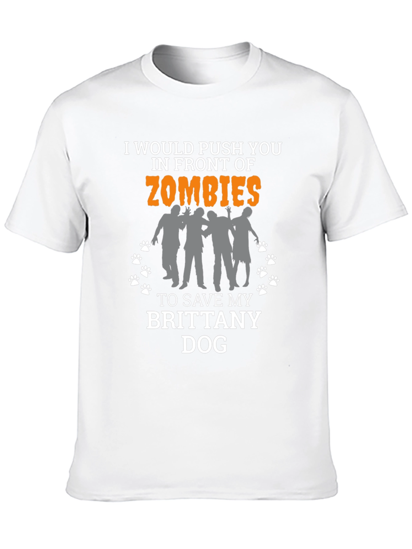Brittany Dog Zombie Funny Graphic Tee