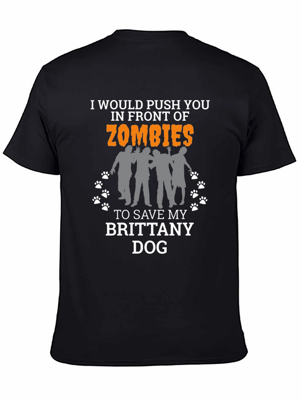 Brittany Dog Zombie Funny Graphic Tee