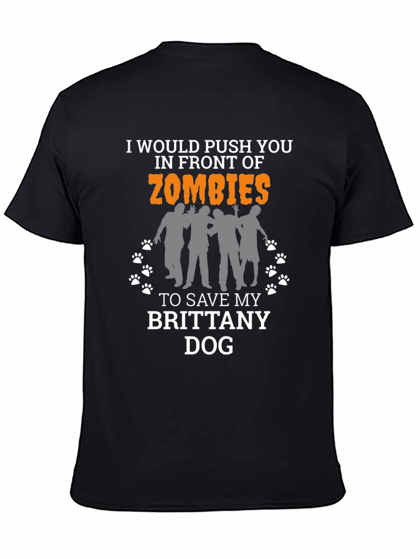 Brittany Dog Zombie Funny Graphic Tee
