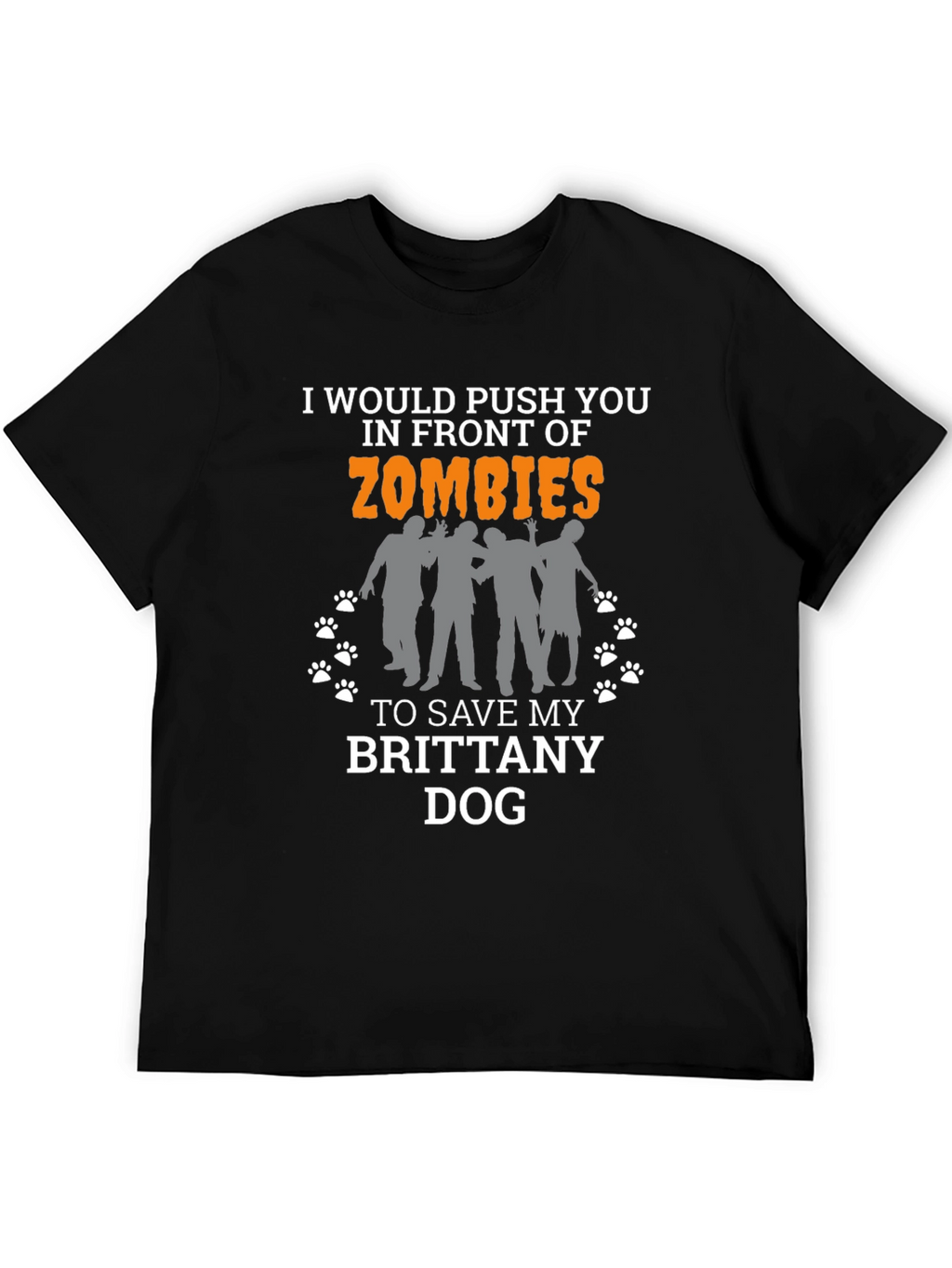 Brittany Dog Zombie Funny Graphic Tee