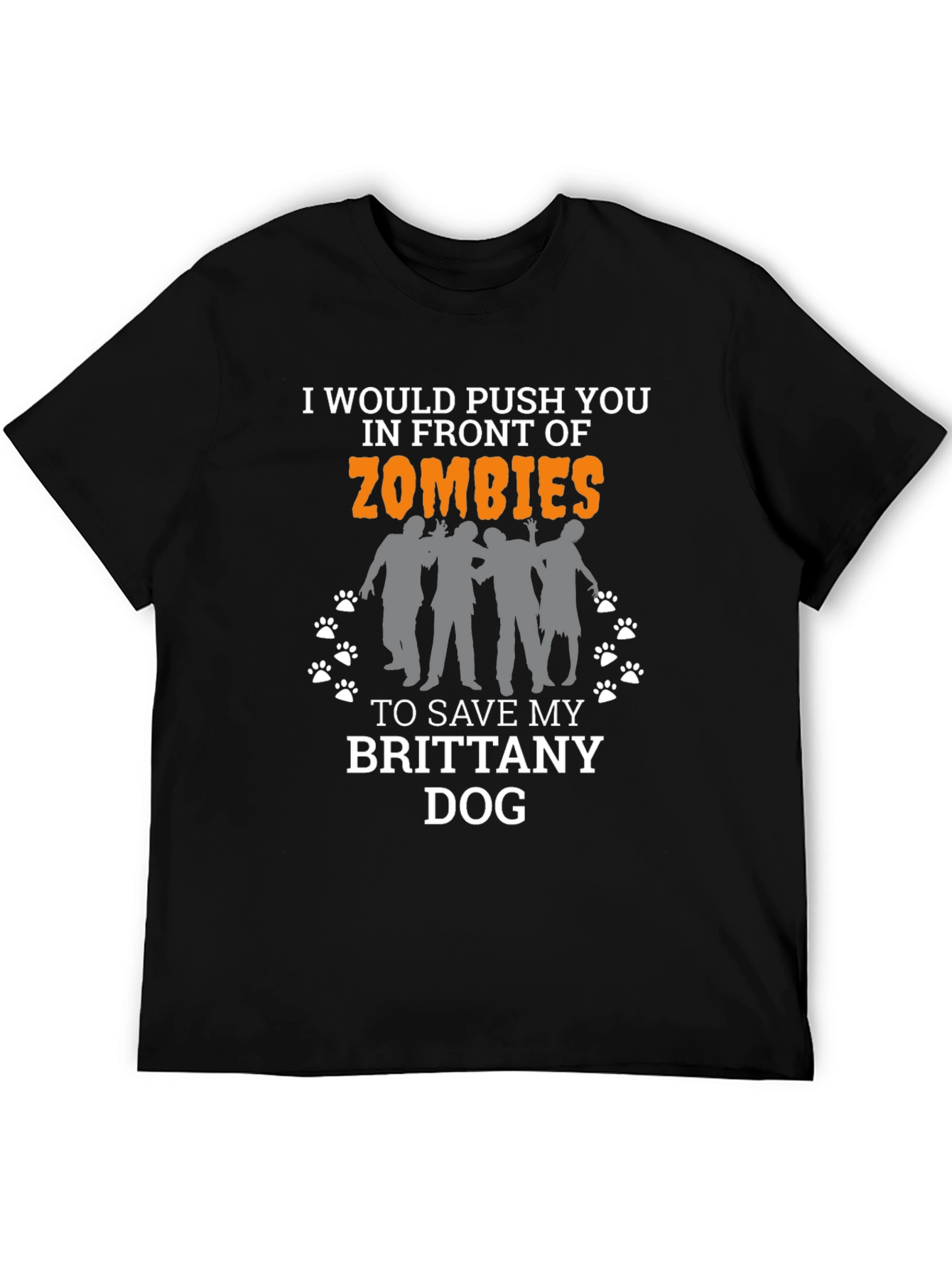 Brittany Dog Zombie Funny Graphic Tee