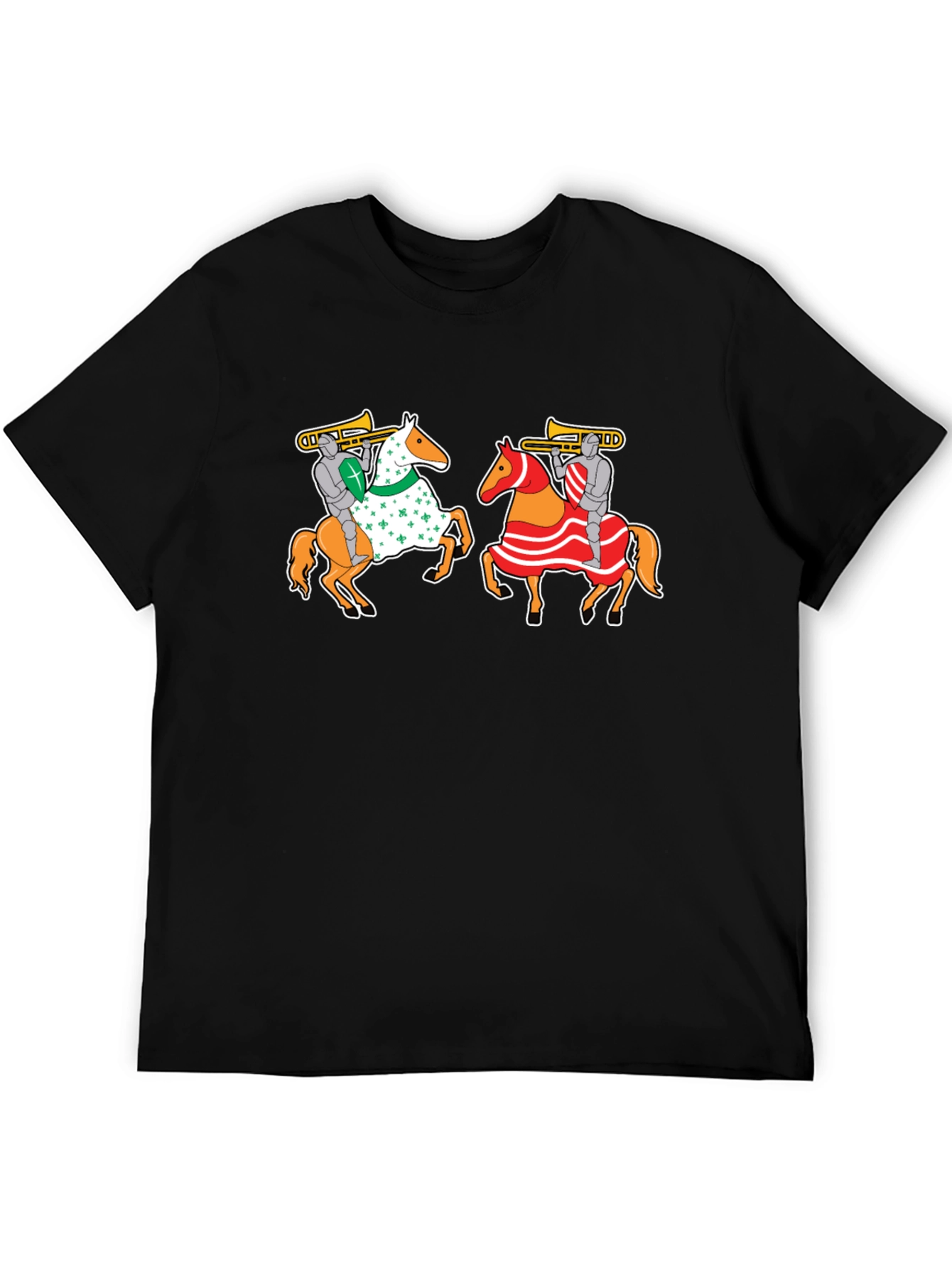 Knights on Horseback T-Shirt - Fun Trumpet Design